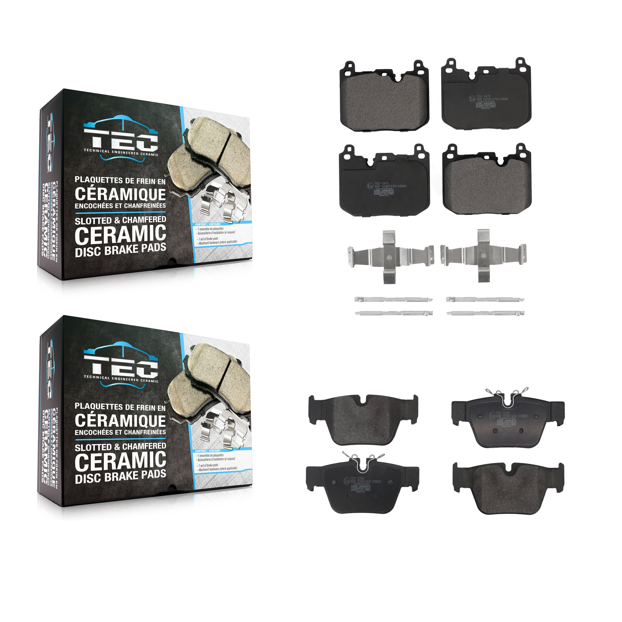 TEC - KTC-100851 - Front and Rear Disc Brake Pad Kits