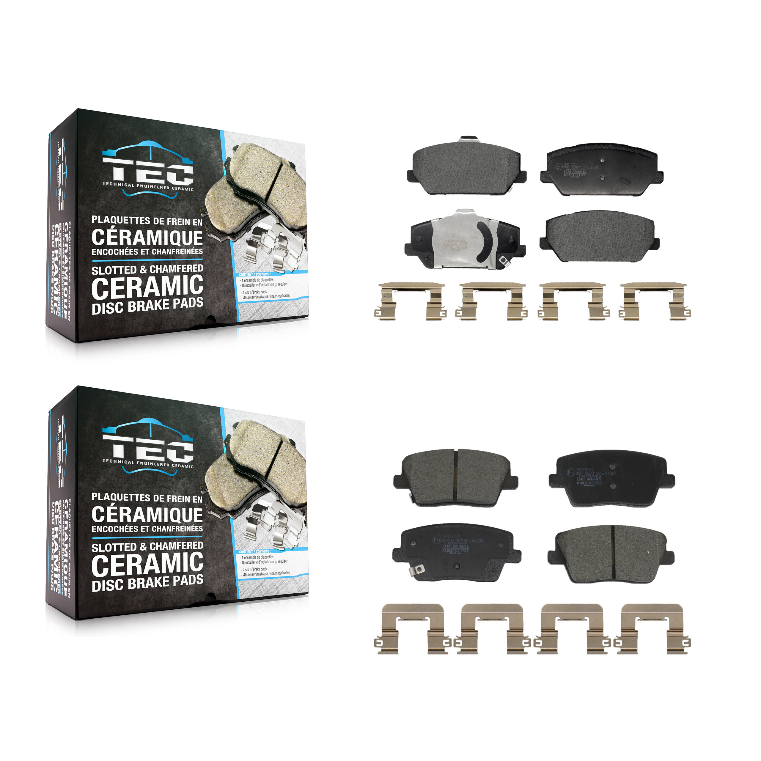 TEC - KTC-100852 - Front and Rear Disc Brake Pad Kits
