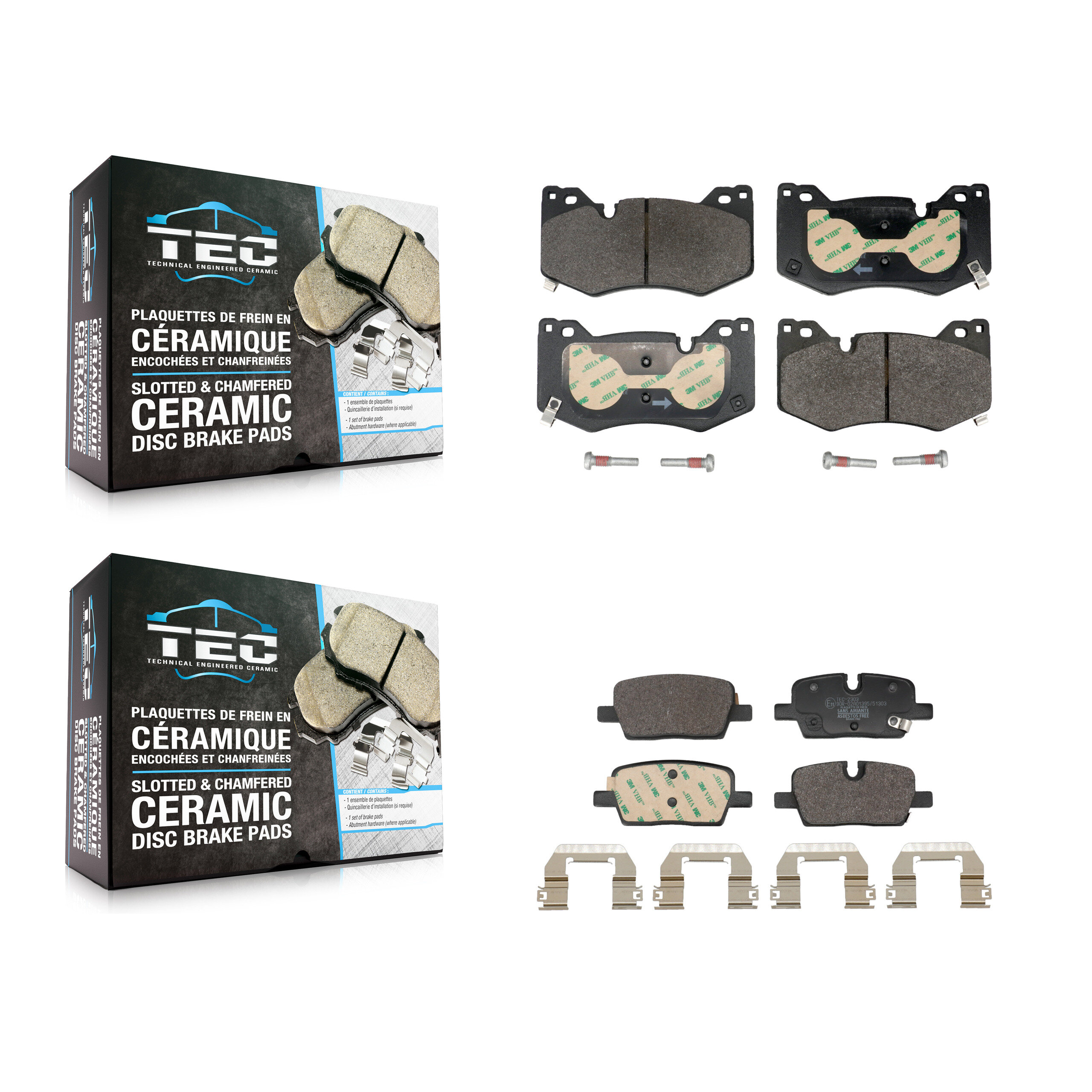 TEC - KTC-100853 - Front and Rear Disc Brake Pad Kits