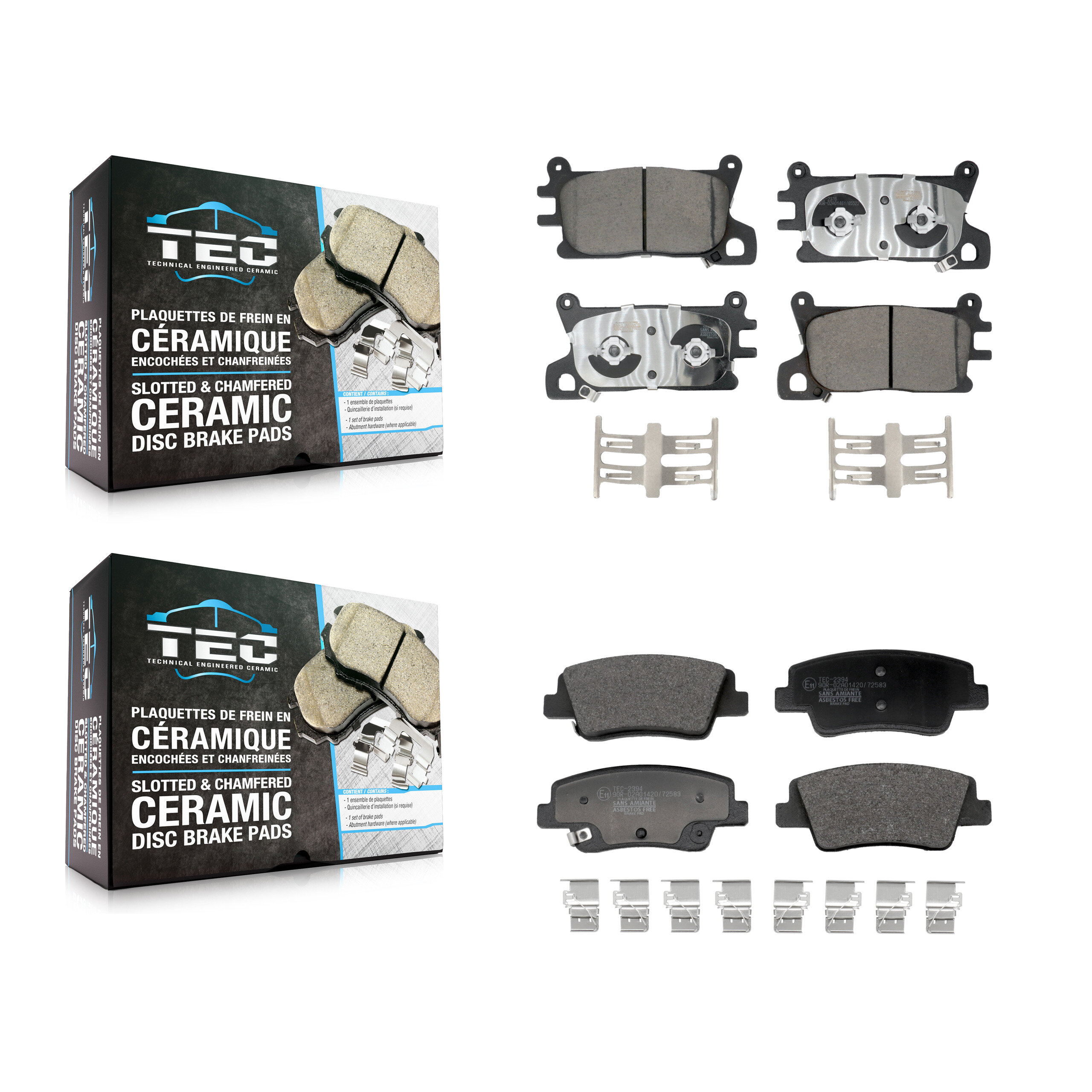 TEC - KTC-100855 - Front and Rear Disc Brake Pad Kits