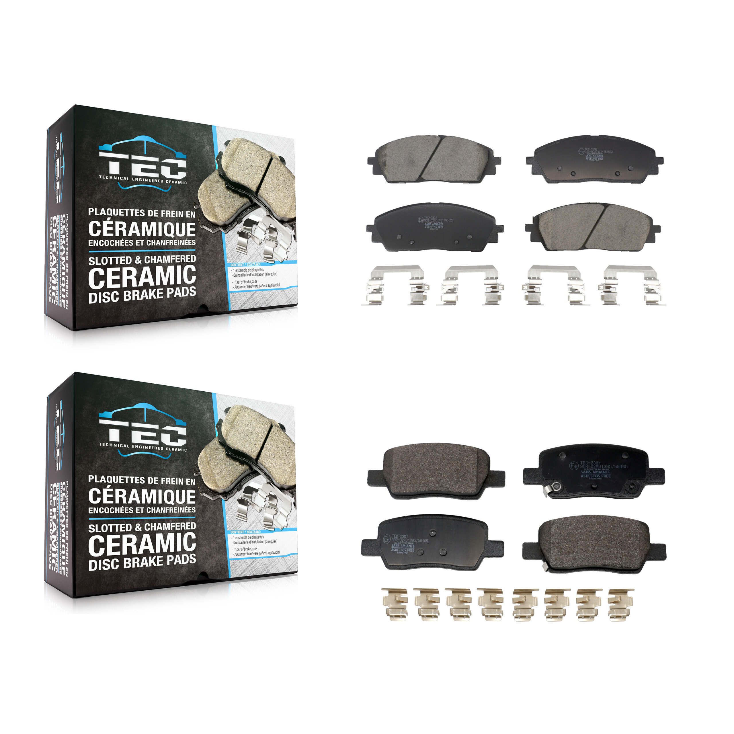 TEC - KTC-100857 - Front and Rear Disc Brake Pad Kits