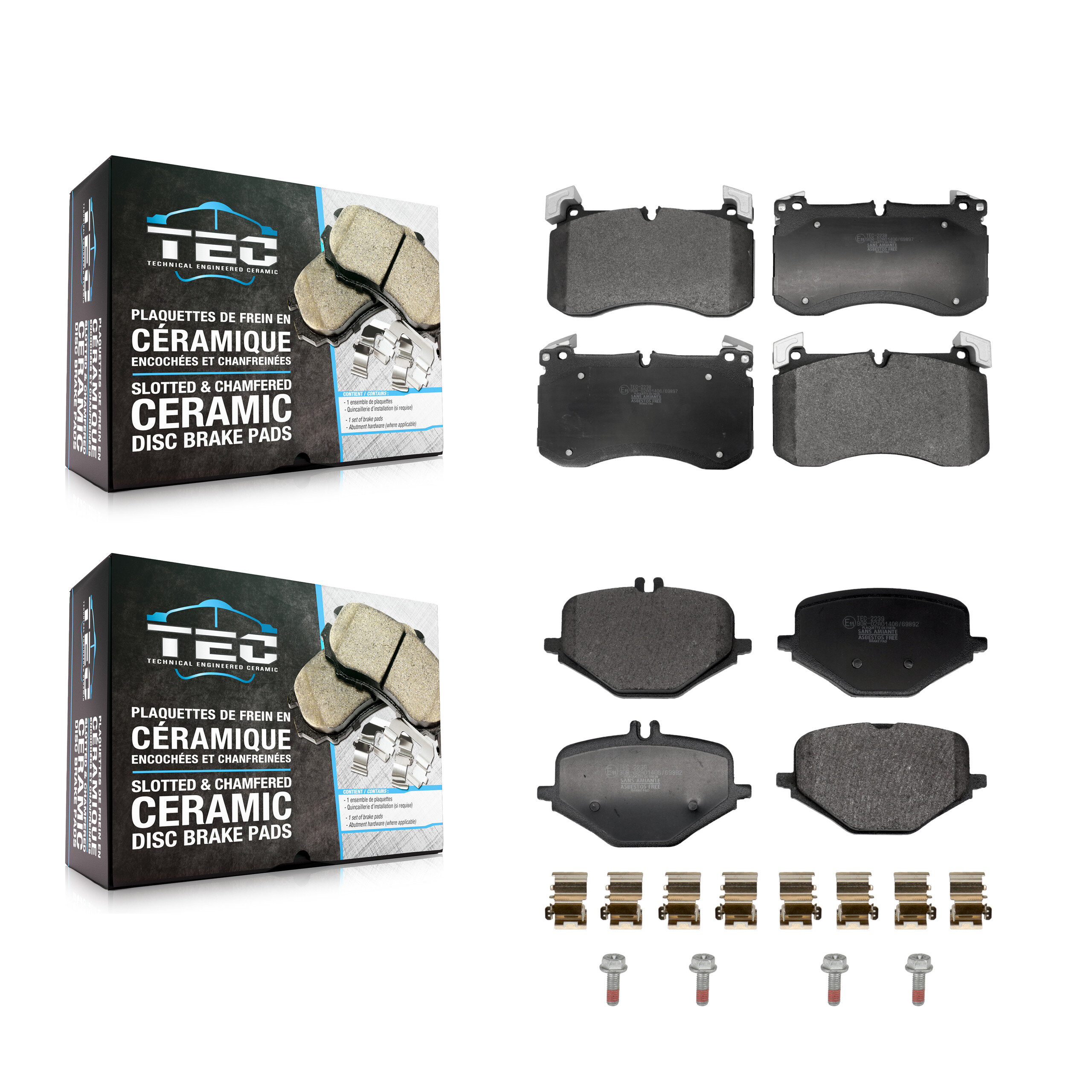 TEC - KTC-100861 - Front and Rear Disc Brake Pad Kits