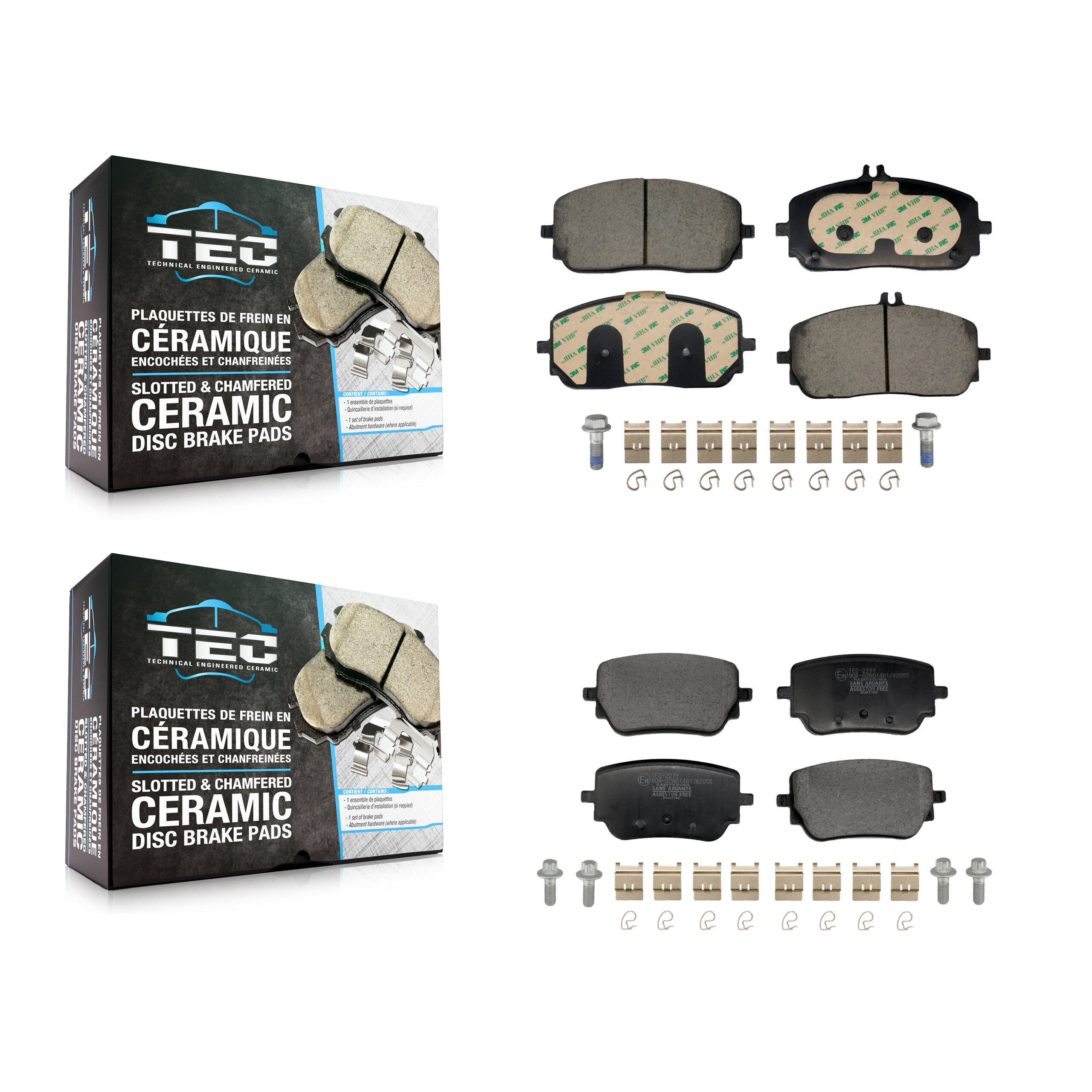 TEC - KTC-100864 - Front and Rear Disc Brake Pad Kits