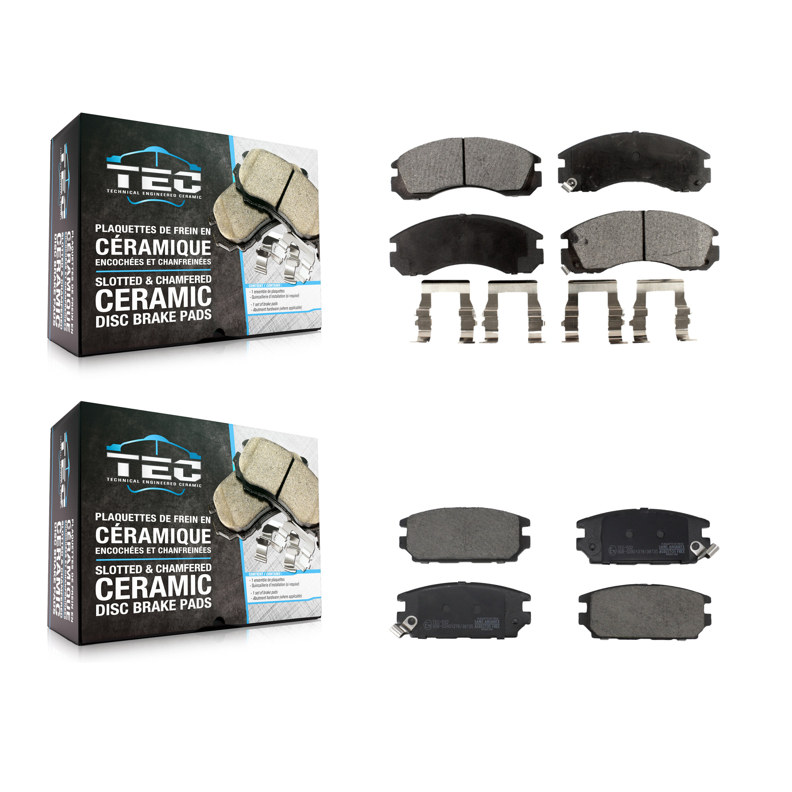 TEC - KTC-100865 - Front and Rear Disc Brake Pad Kits