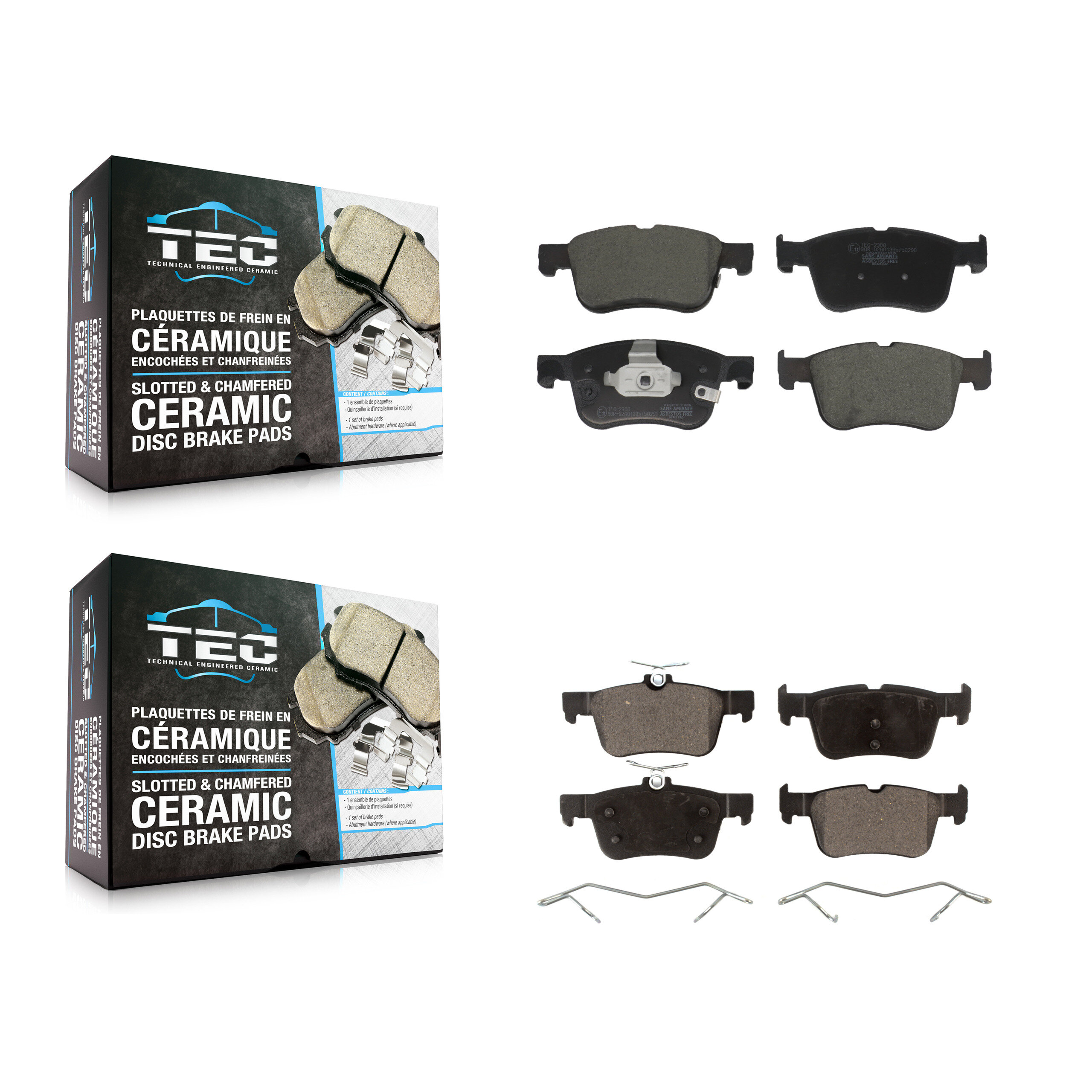 TEC - KTC-100868 - Front and Rear Disc Brake Pad Kits