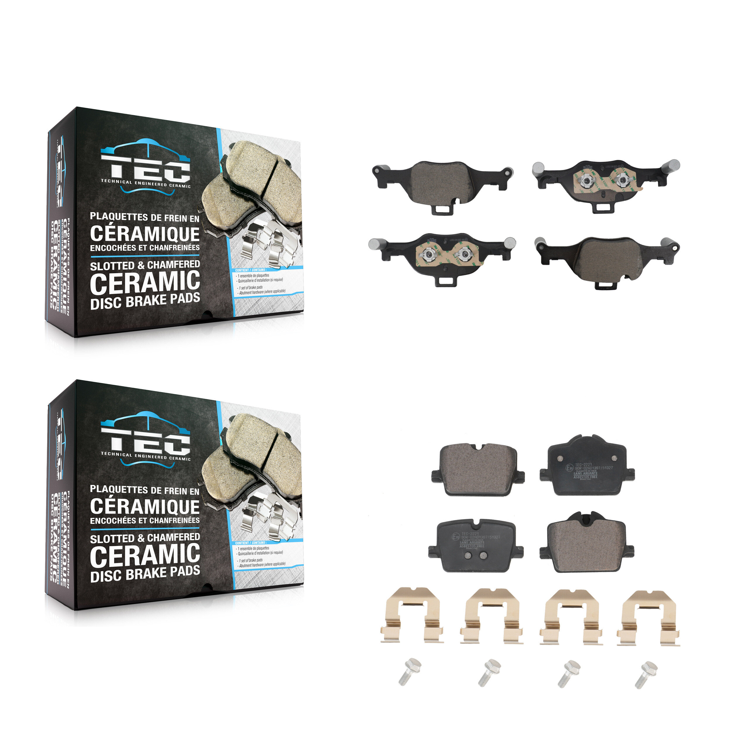TEC - KTC-100871 - Front and Rear Disc Brake Pad Kits