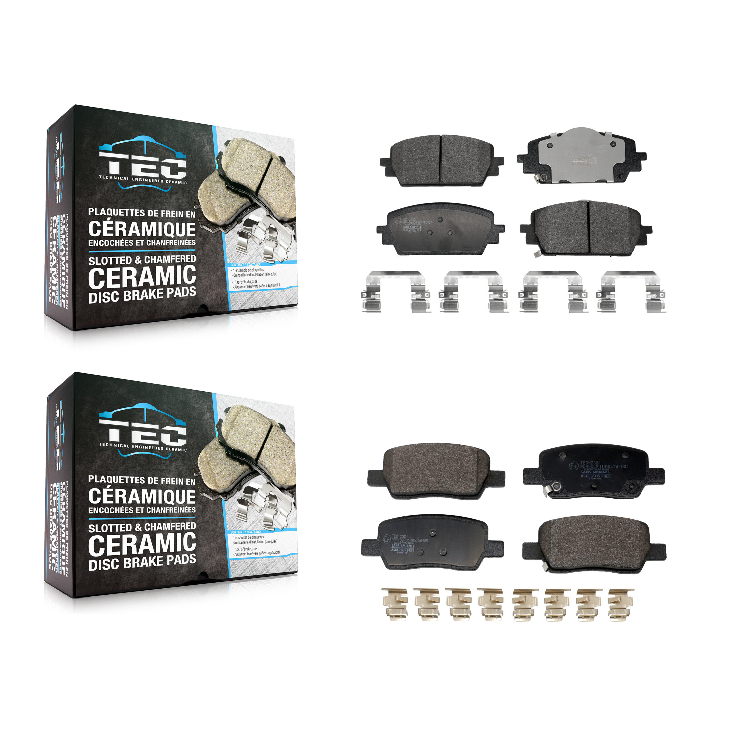TEC - KTC-100874 - Front and Rear Disc Brake Pad Kits