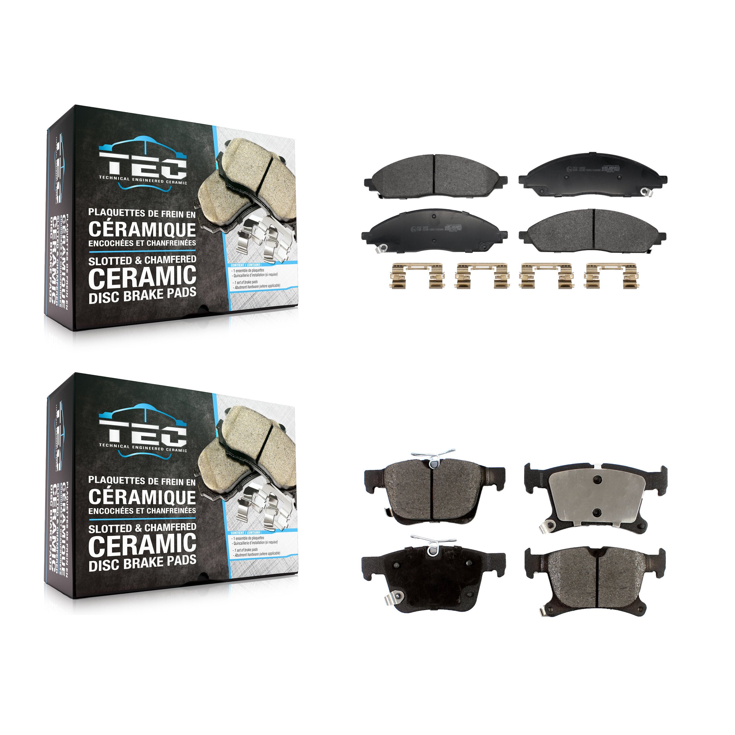 TEC - KTC-100877 - Front and Rear Disc Brake Pad Kits