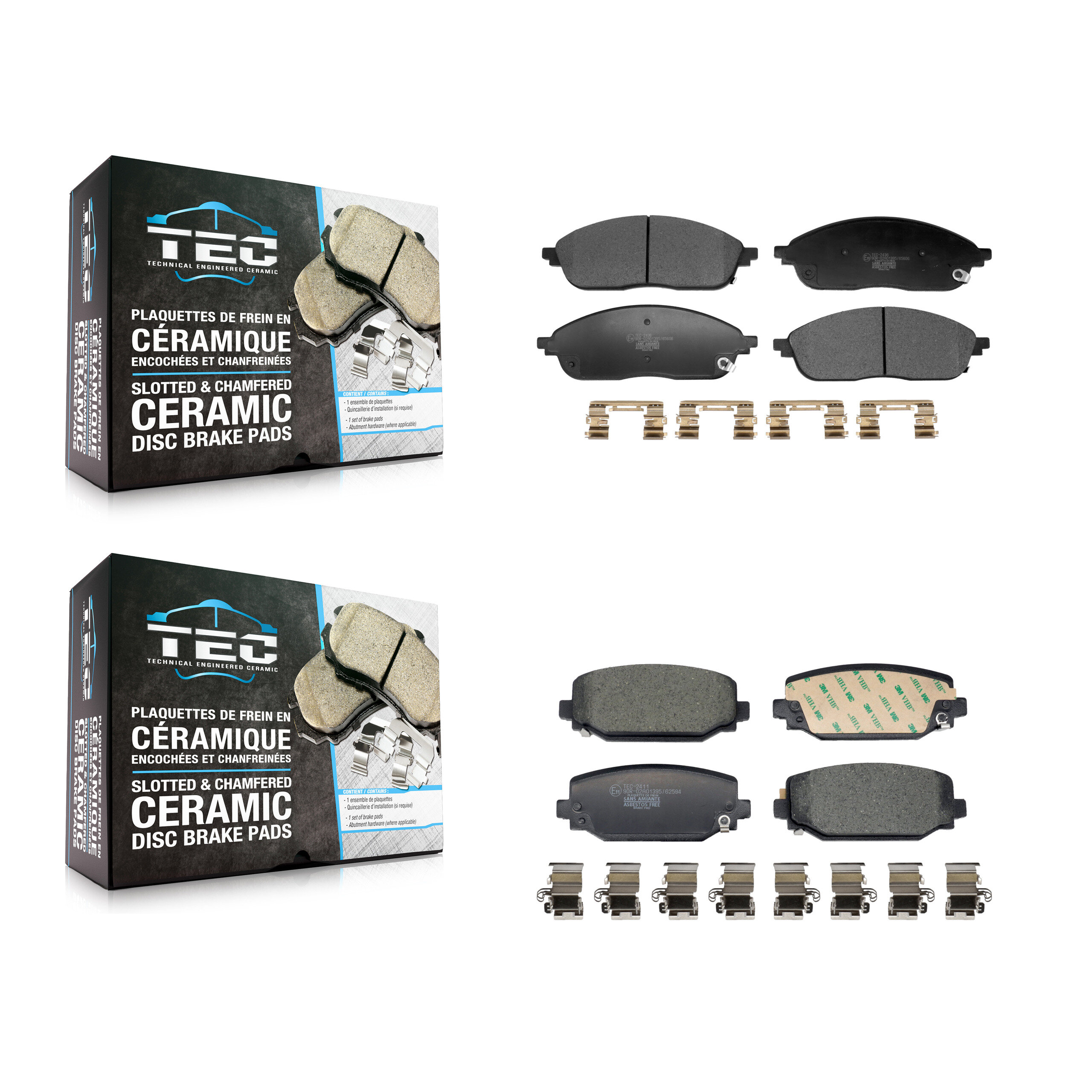 TEC - KTC-100880 - Front and Rear Disc Brake Pad Kits