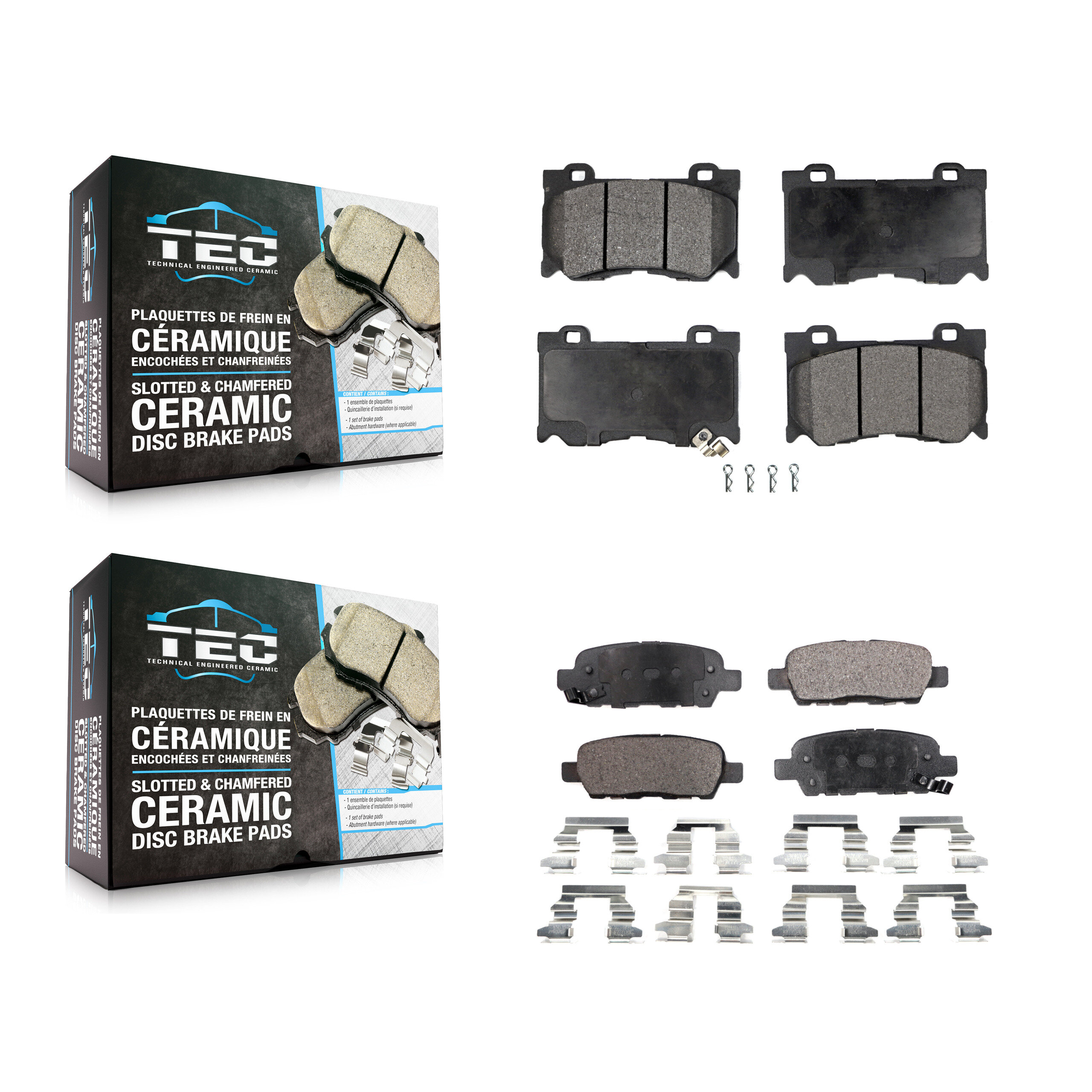 TEC - KTC-100888 - Front and Rear Disc Brake Pad Kits