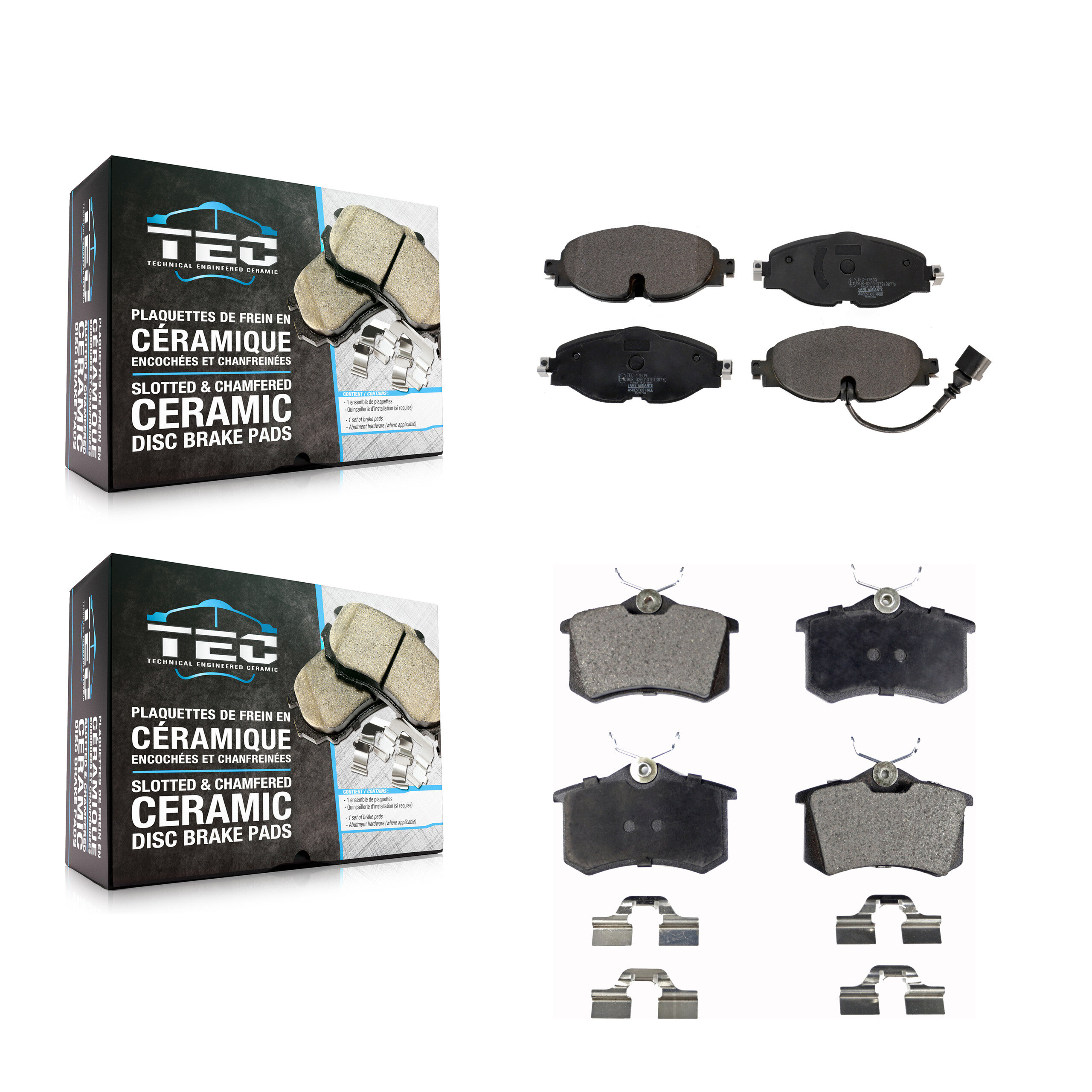 TEC - KTC-100900 - Front and Rear Disc Brake Pad Kits