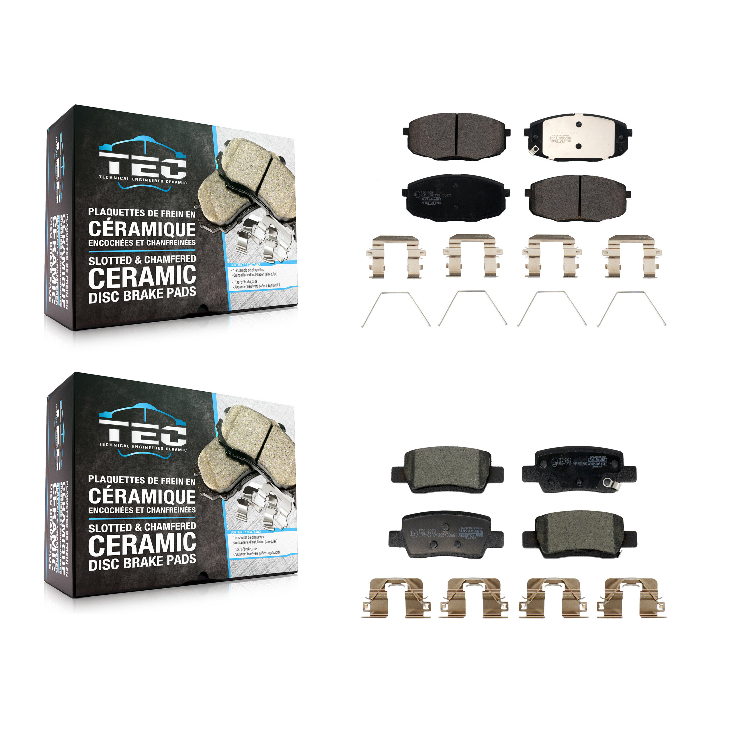 TEC - KTC-100902 - Front and Rear Disc Brake Pad Kits