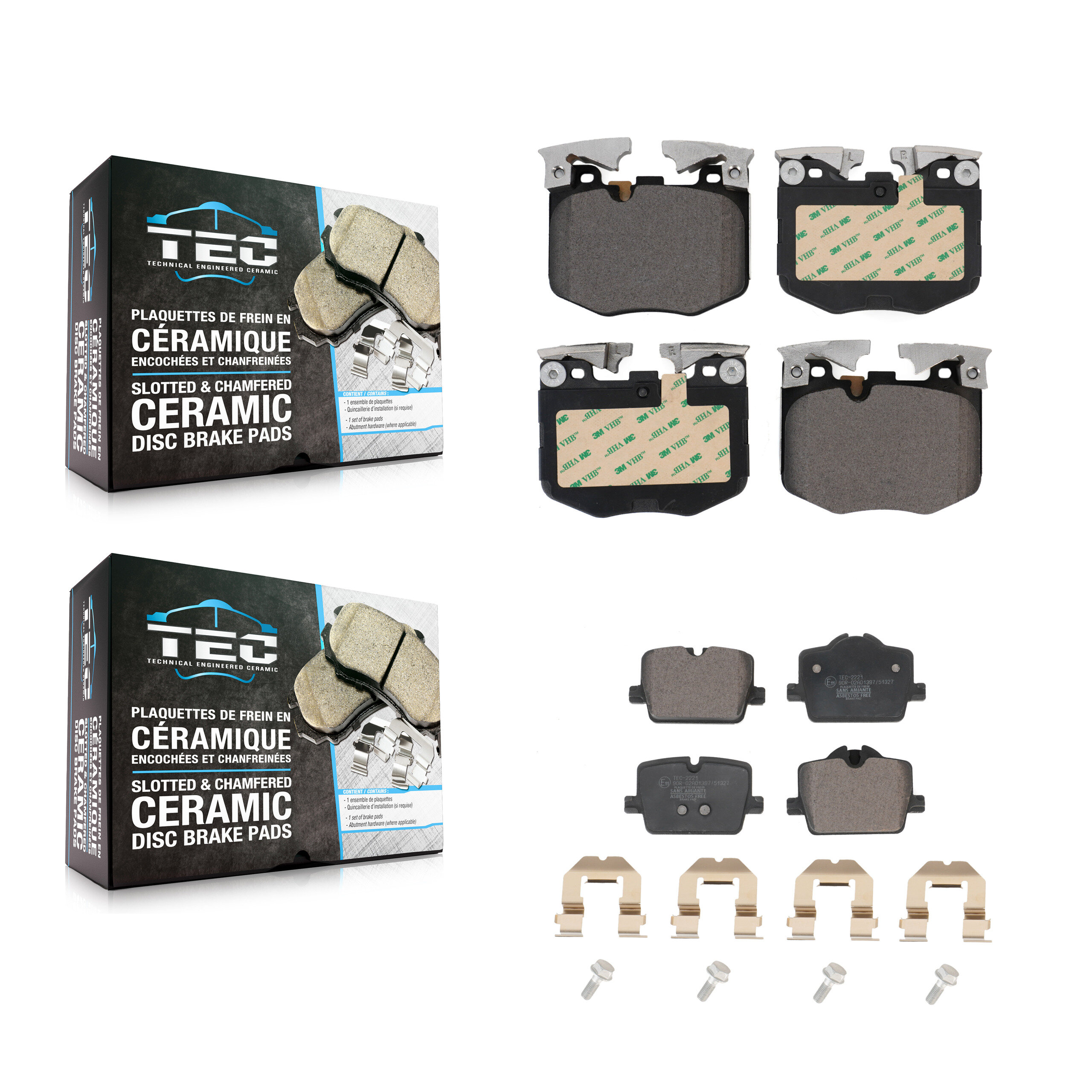 TEC - KTC-100907 - Front and Rear Disc Brake Pad Kits