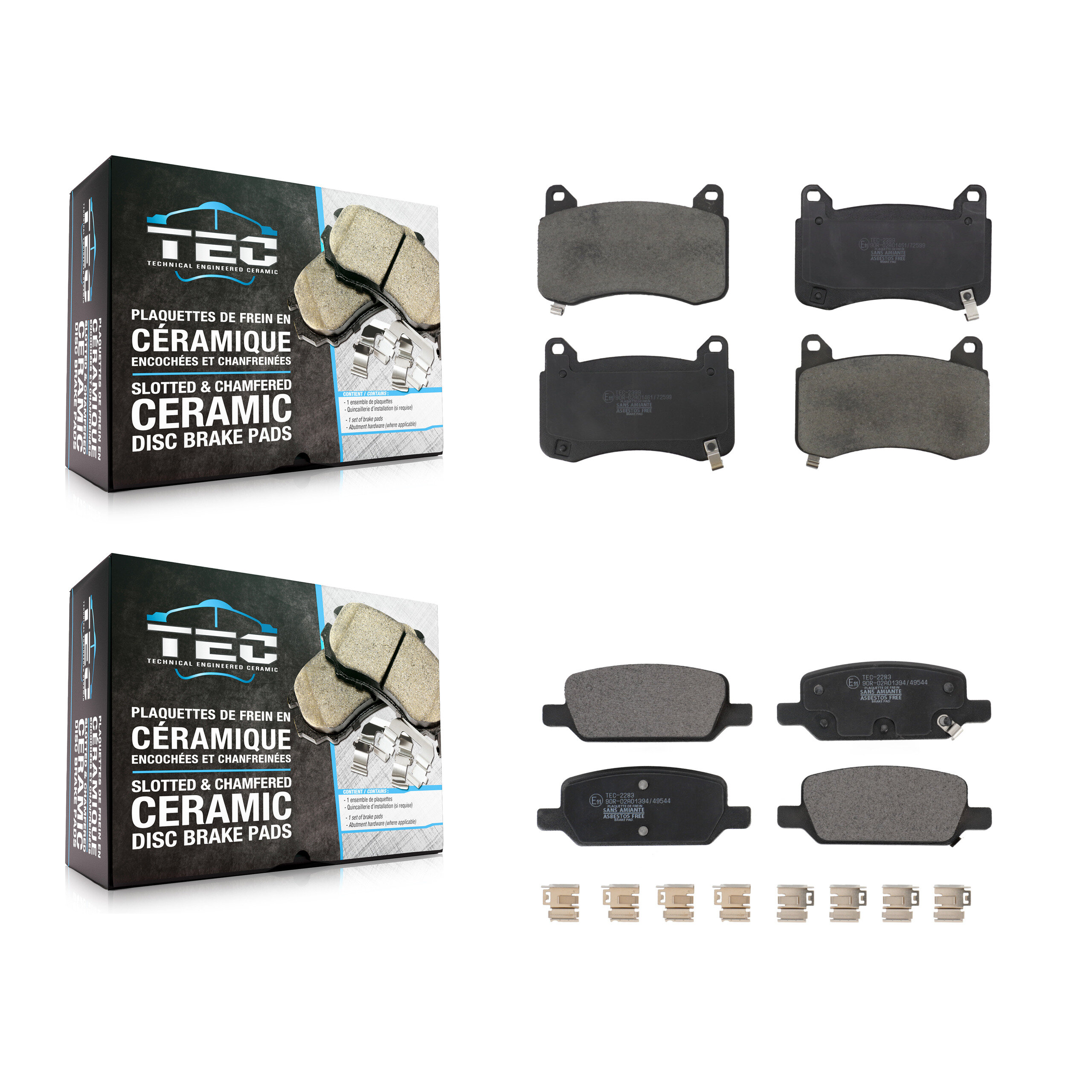 TEC - KTC-100911 - Front and Rear Disc Brake Pad Kits