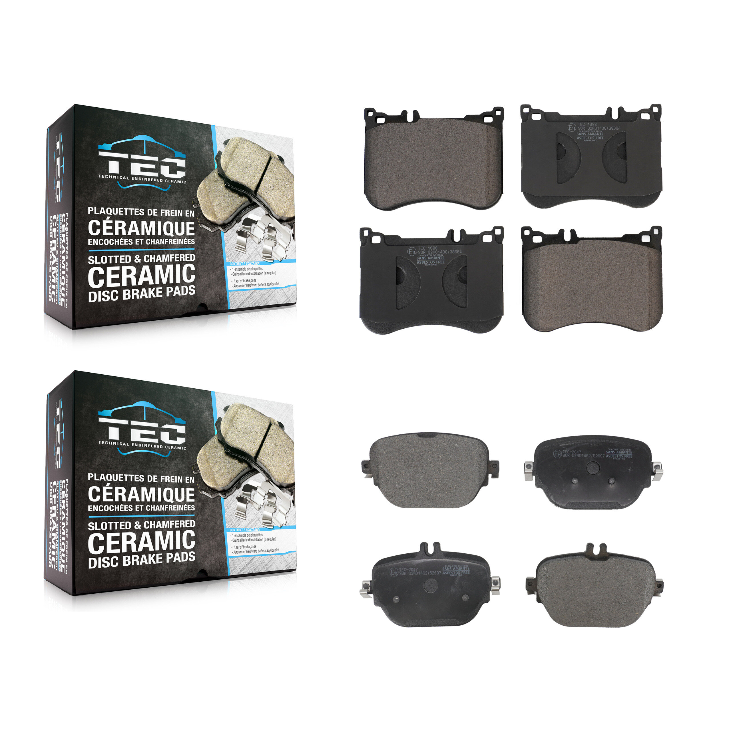 TEC - KTC-100913 - Front and Rear Disc Brake Pad Kits