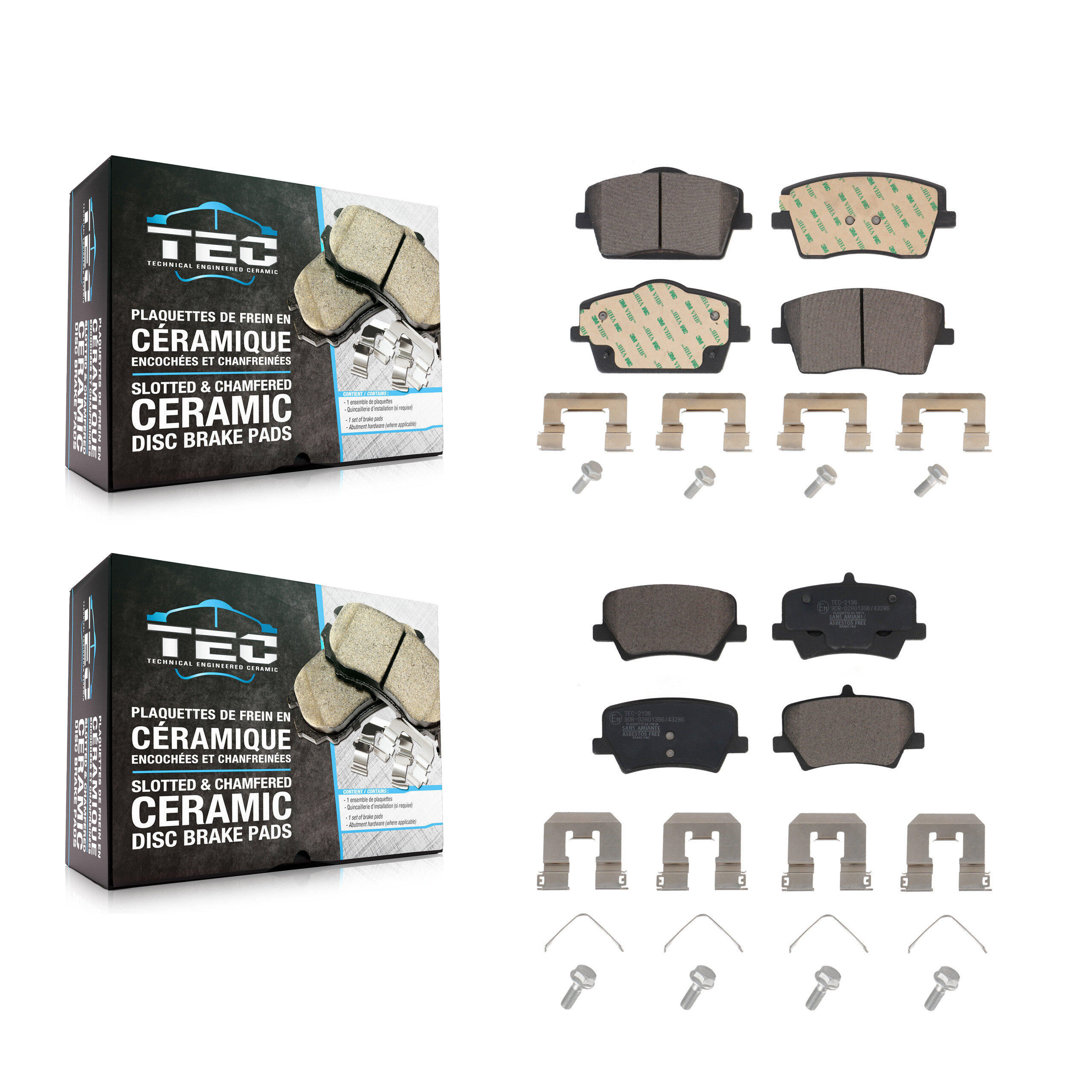 TEC - KTC-100915 - Front and Rear Disc Brake Pad Kits