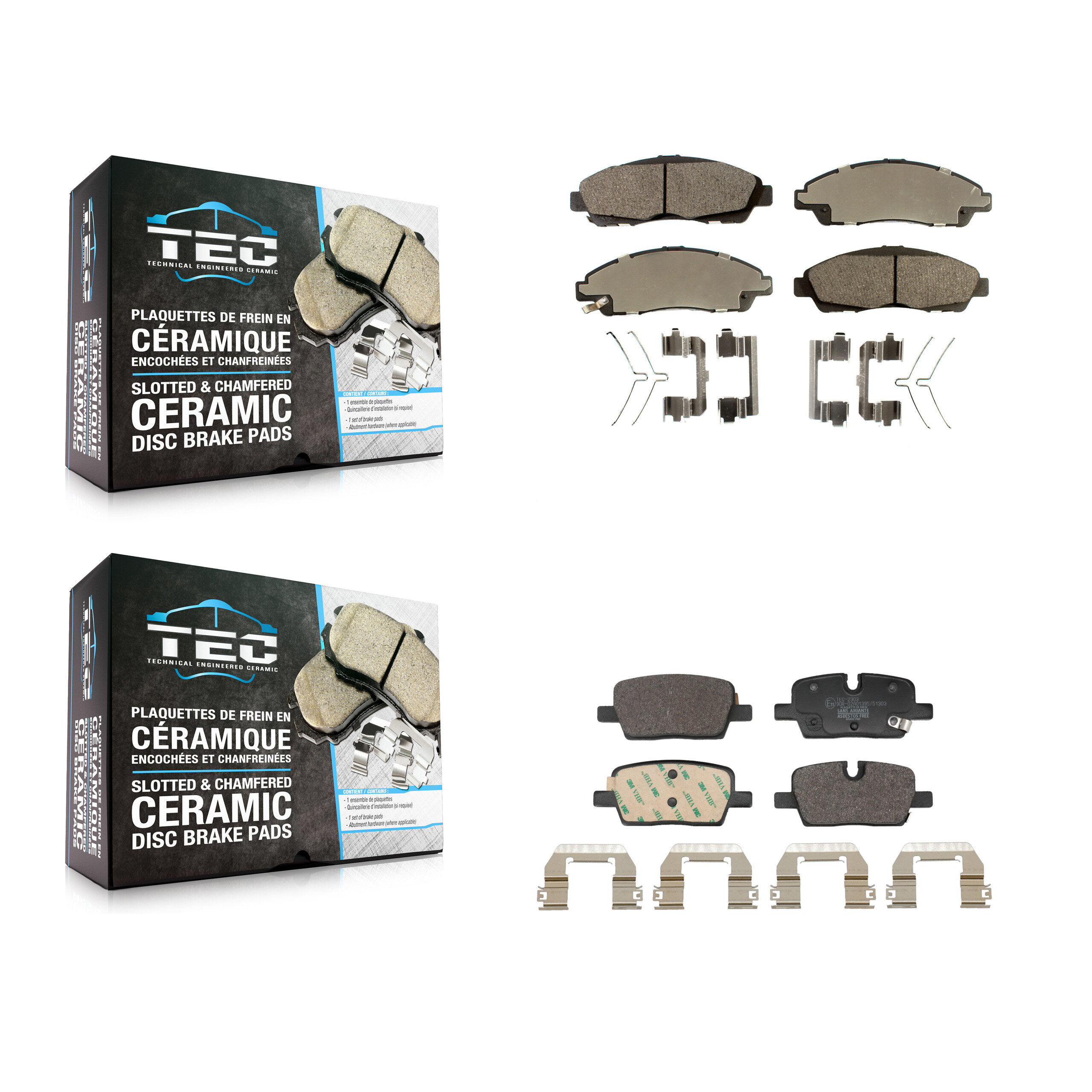 TEC - KTC-100921 - Front and Rear Disc Brake Pad Kits