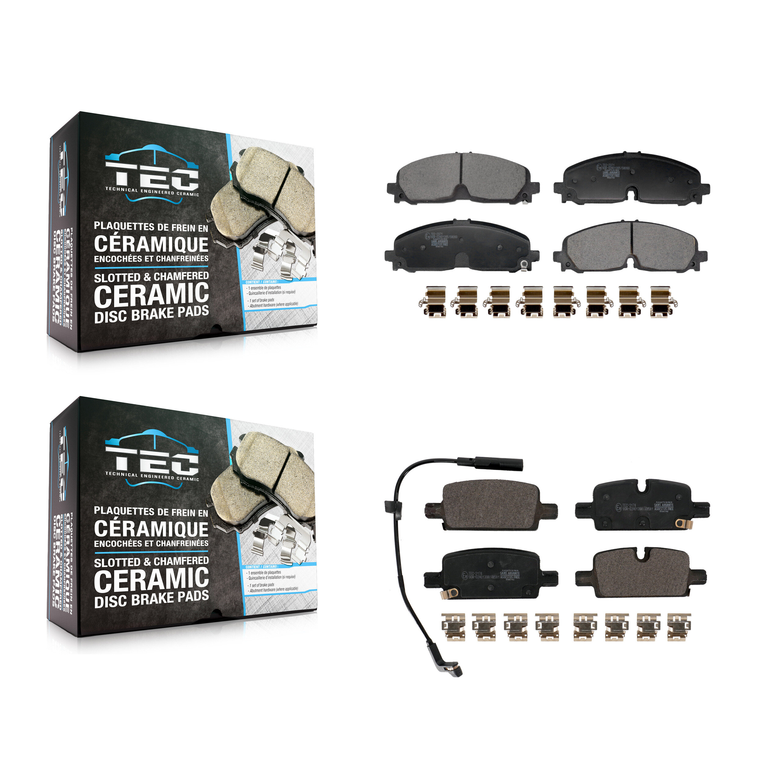 TEC - KTC-100922 - Front and Rear Disc Brake Pad Kits