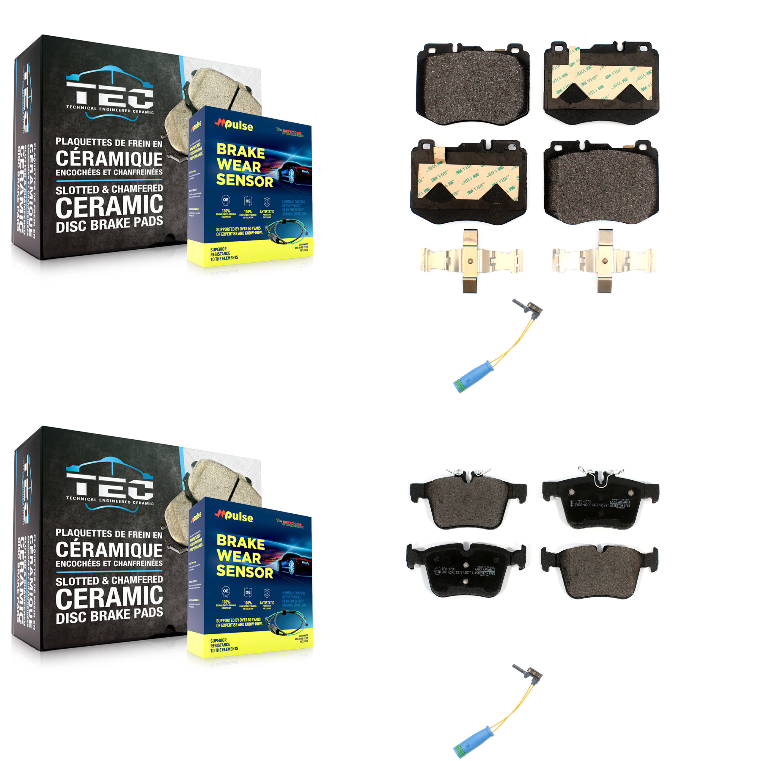 TEC - KTW-100244 - Front and Rear Disc Brake Pad Kits