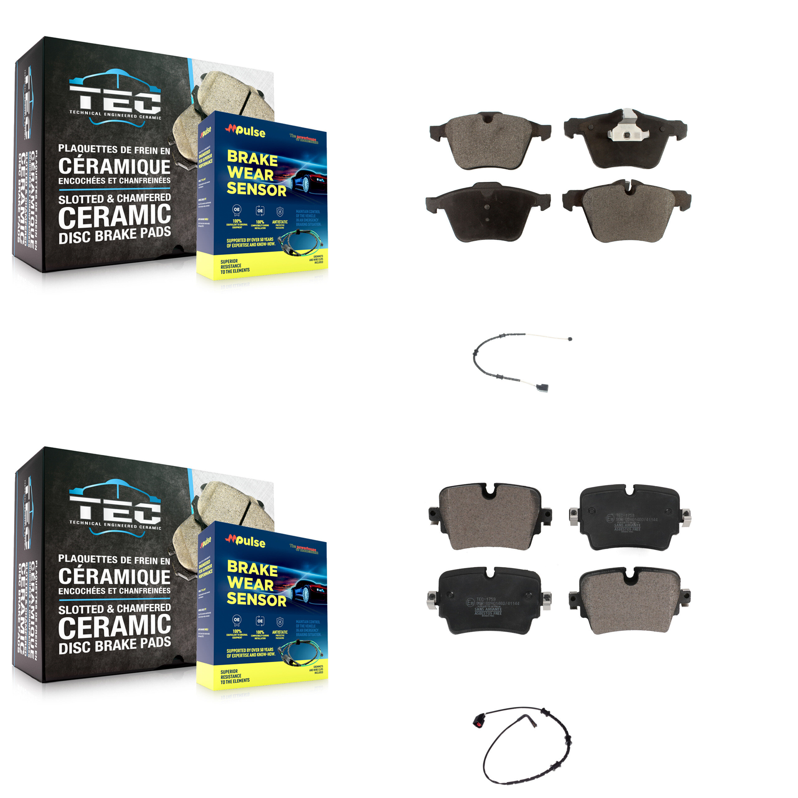 TEC - KTW-100248 - Front and Rear Disc Brake Pad Kits