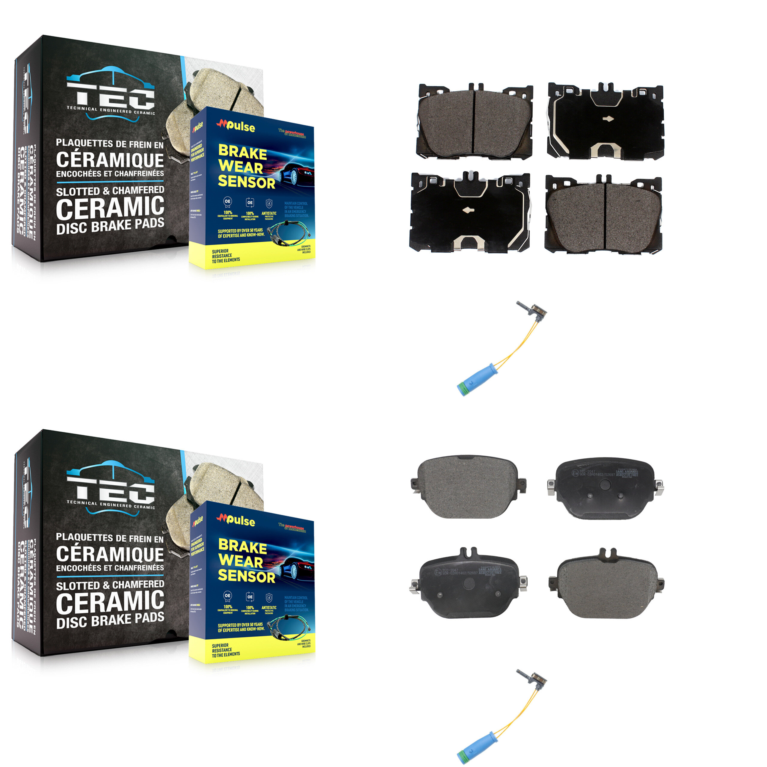 TEC - KTW-100254 - Front and Rear Disc Brake Pad Kits