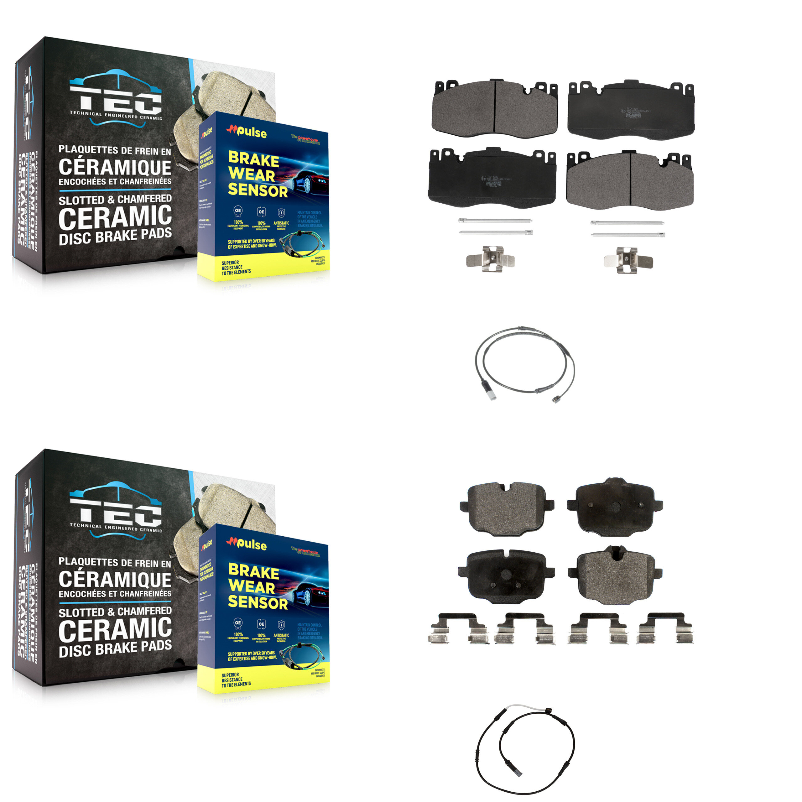 TEC - KTW-100262 - Front and Rear Disc Brake Pad Kits