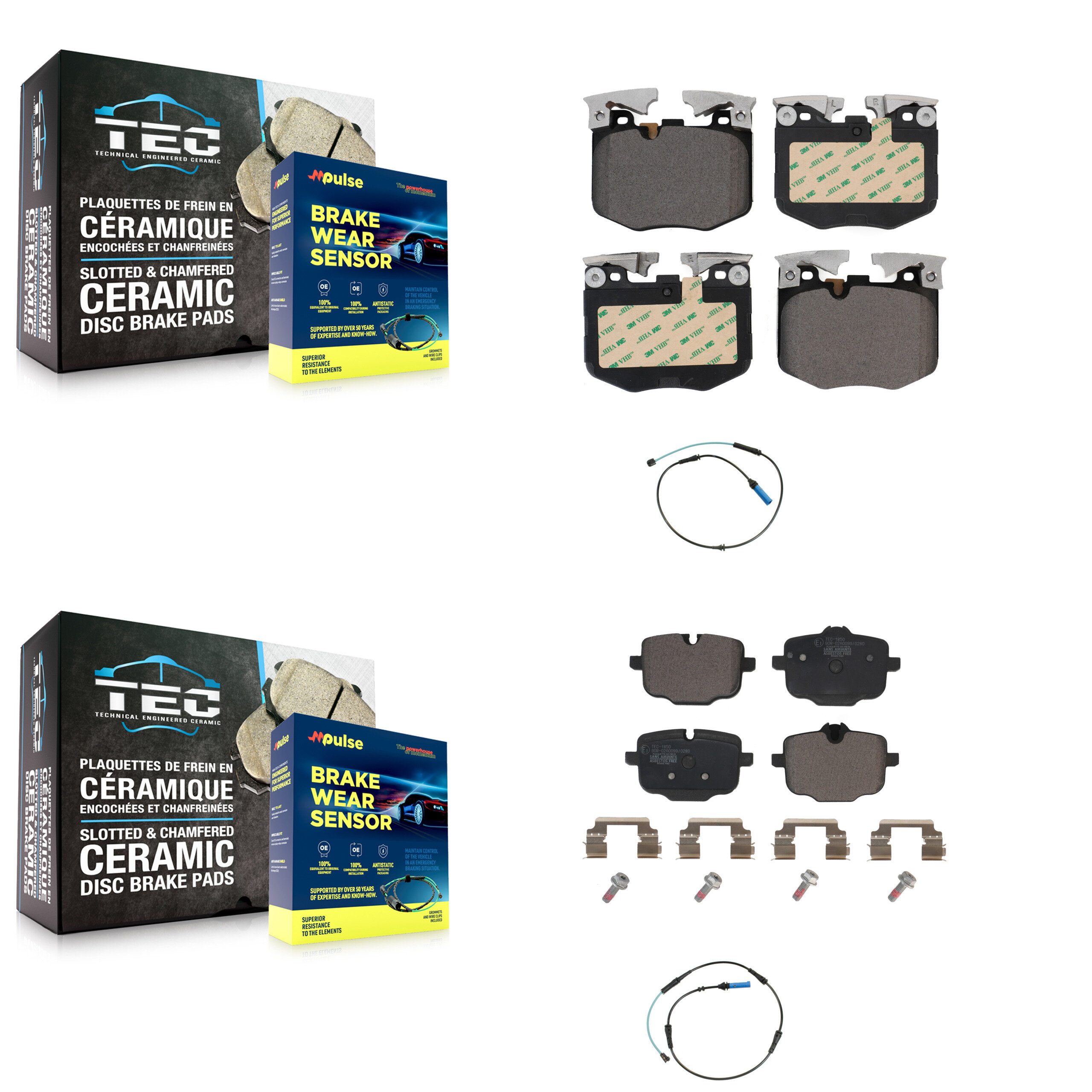TEC - KTW-100270 - Front and Rear Disc Brake Pad Kits
