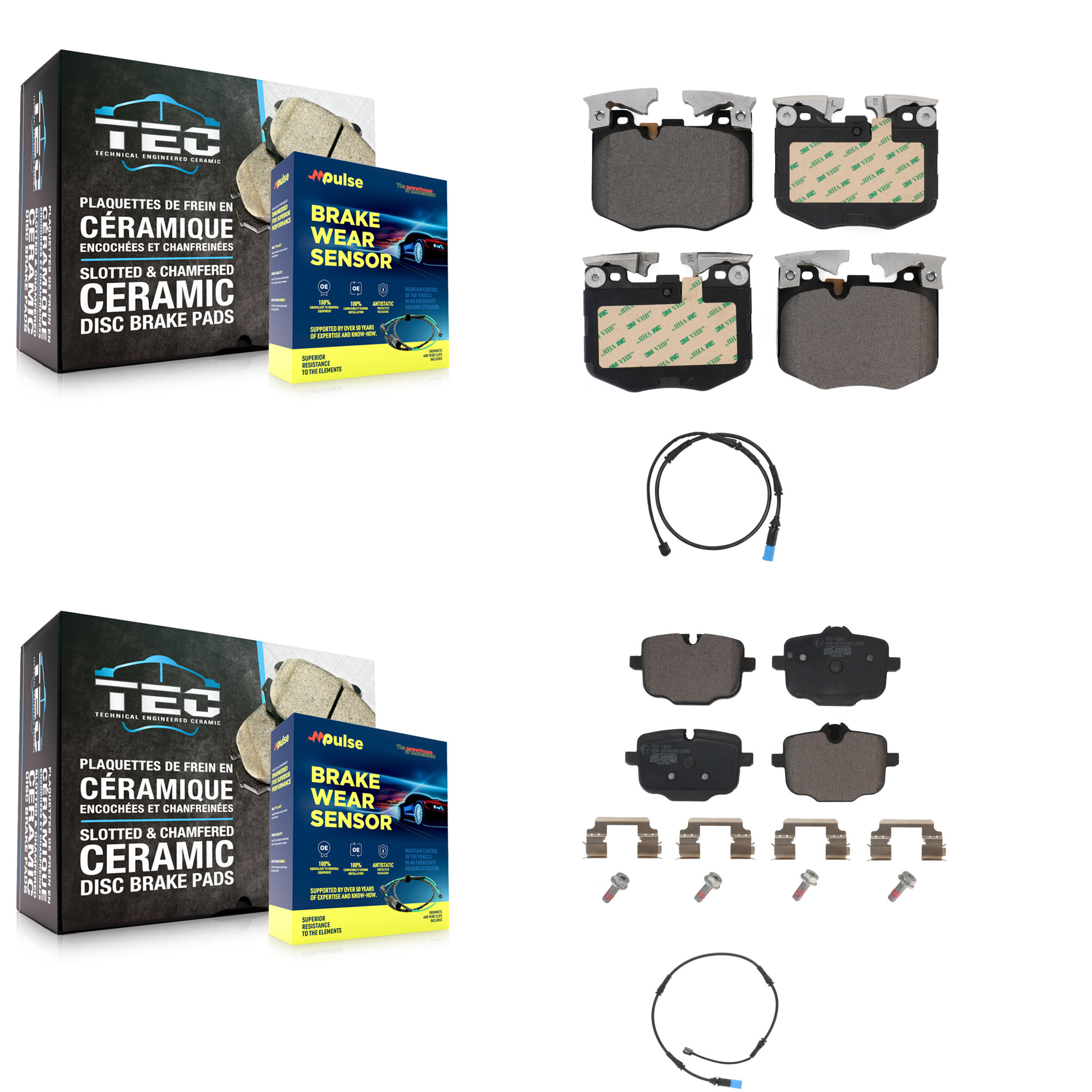 TEC - KTW-100275 - Front and Rear Disc Brake Pad Kits