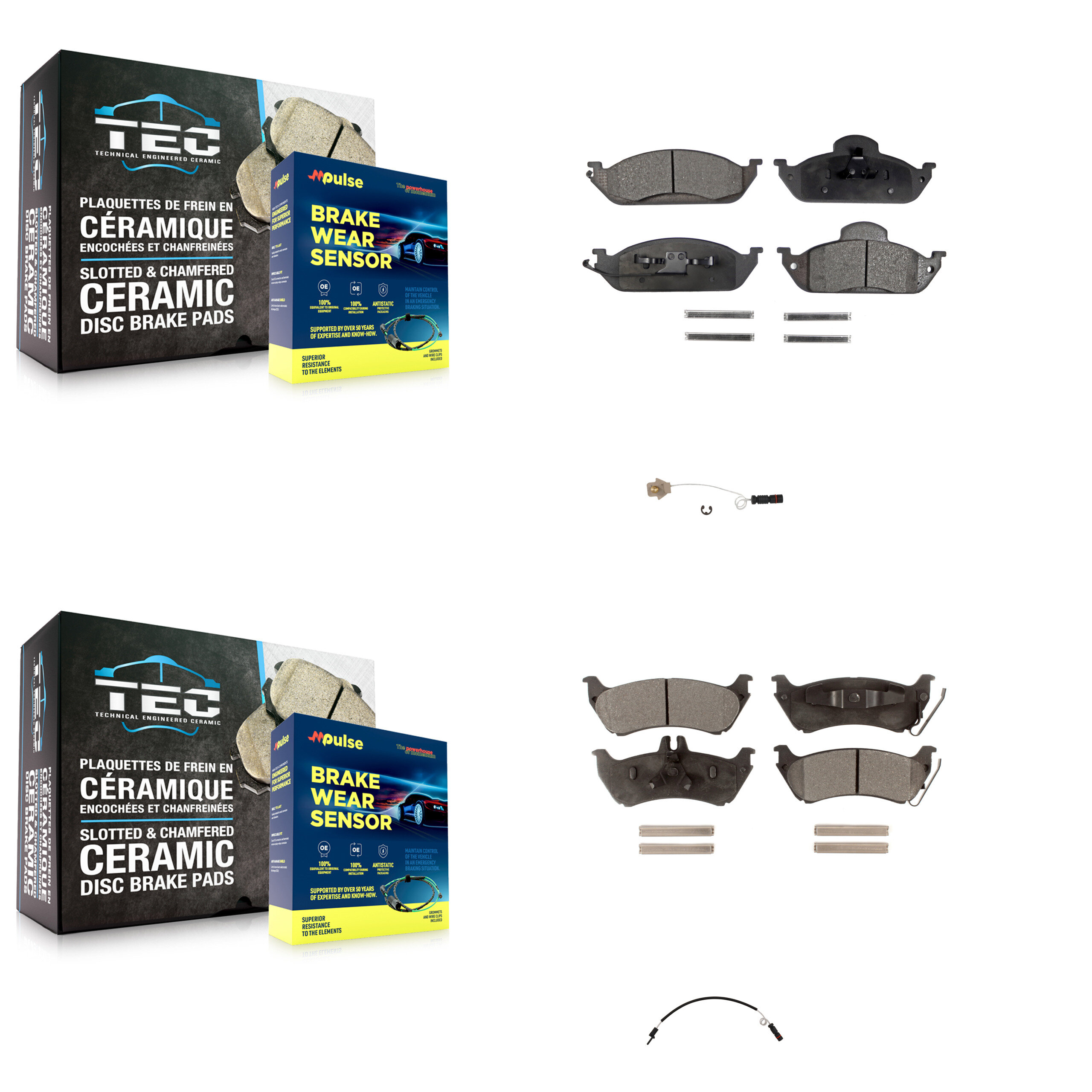 TEC - KTW-100379 - Front and Rear Disc Brake Pad Kits