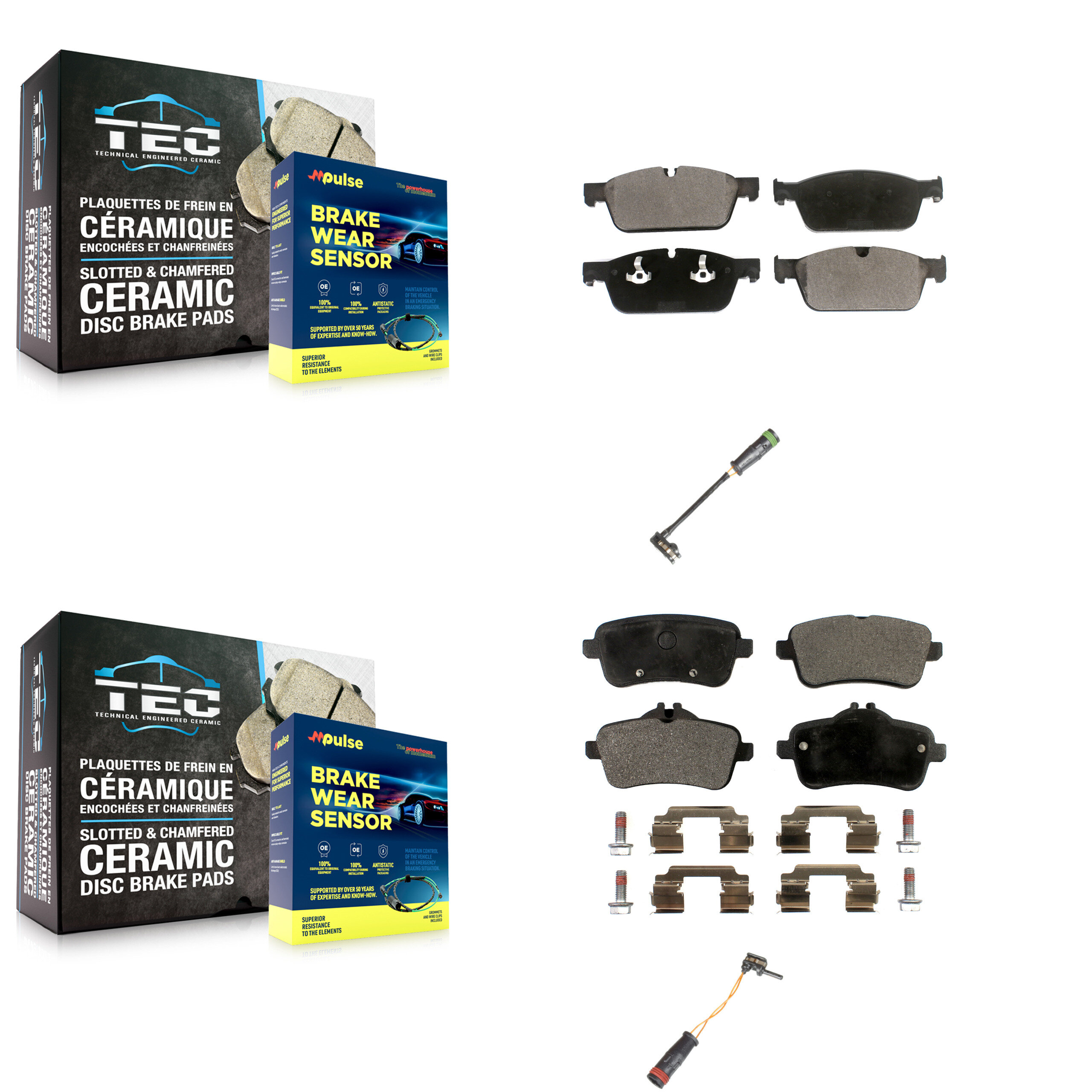 TEC - KTW-100402 - Front and Rear Disc Brake Pad Kits