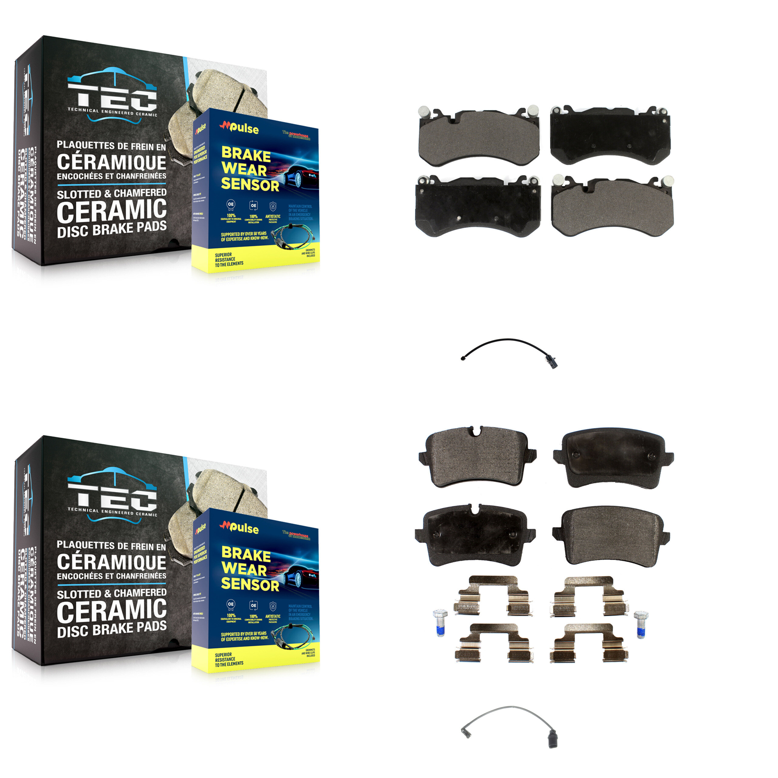 TEC - KTW-100412 - Front and Rear Disc Brake Pad Kits