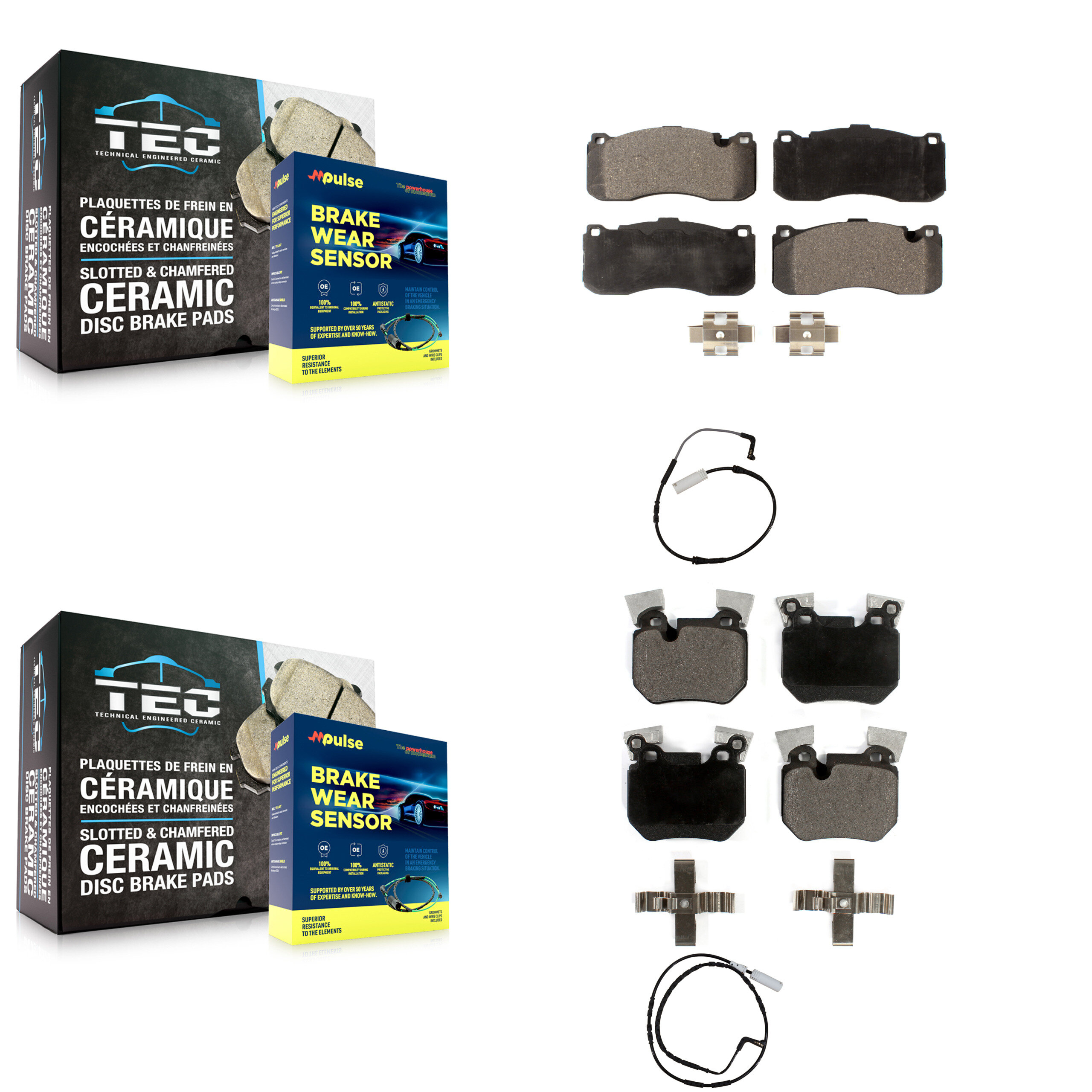 TEC - KTW-100422 - Front and Rear Disc Brake Pad Kits