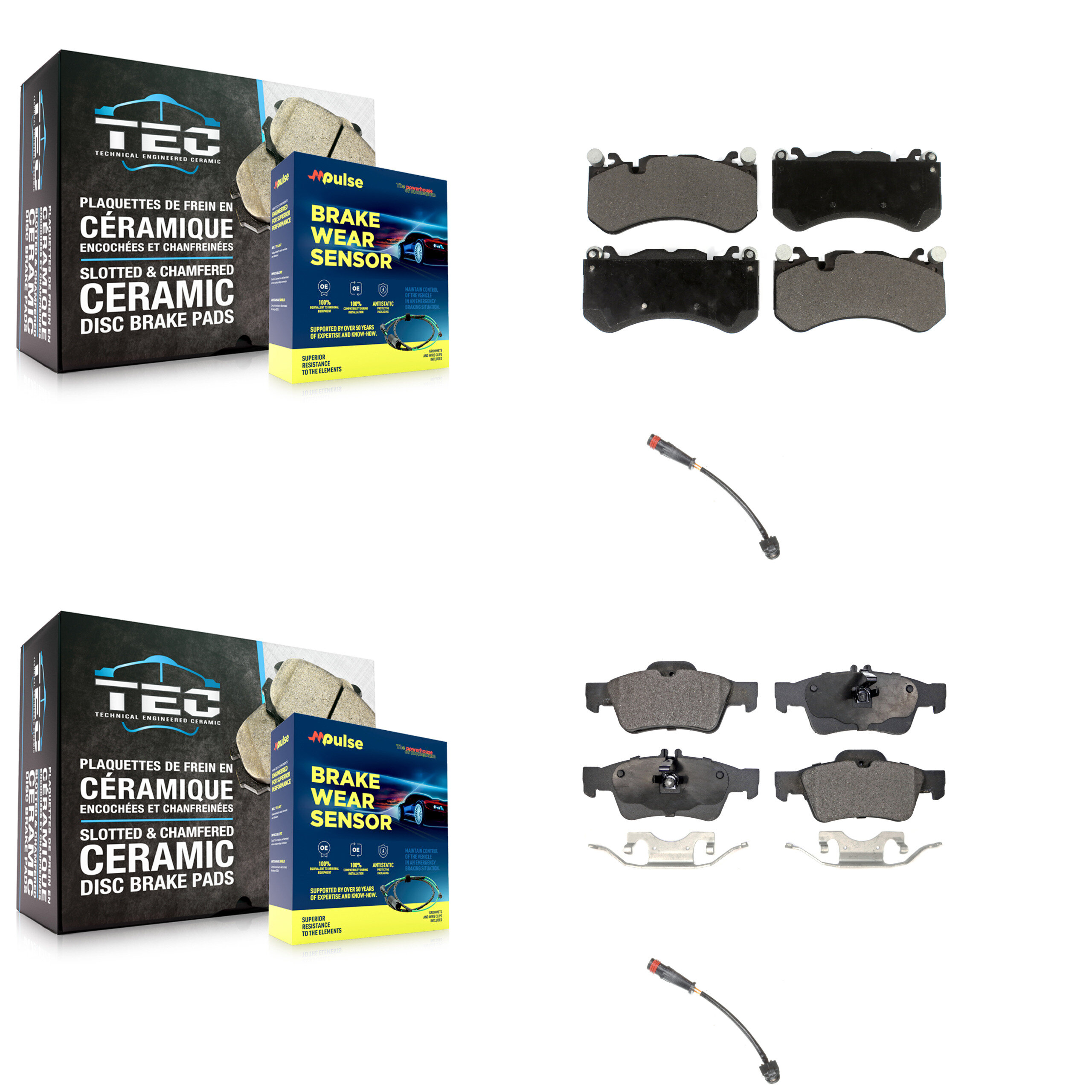 TEC - KTW-100440 - Front and Rear Disc Brake Pad Kits