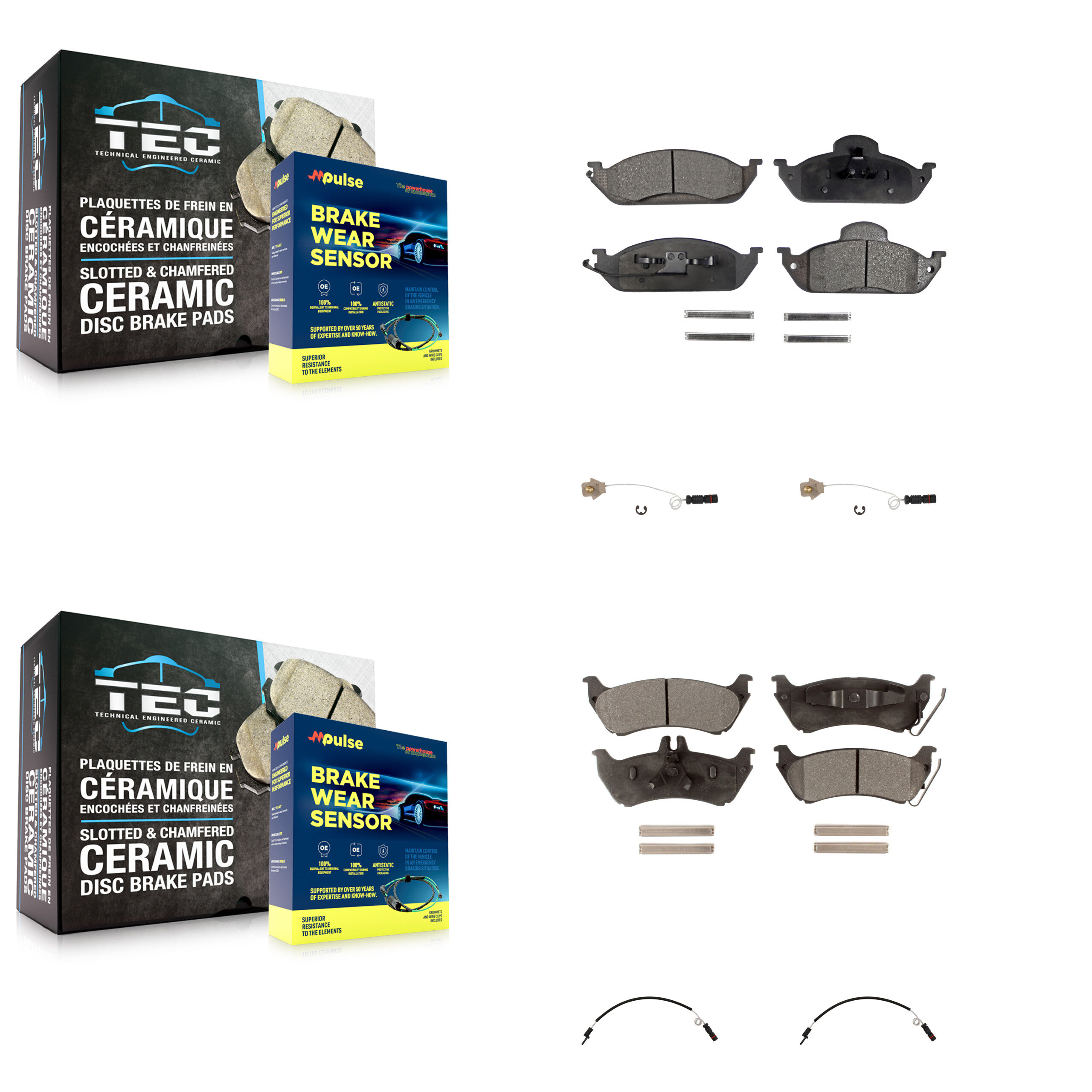 TEC - KTW-100469 - Front and Rear Disc Brake Pad Kits