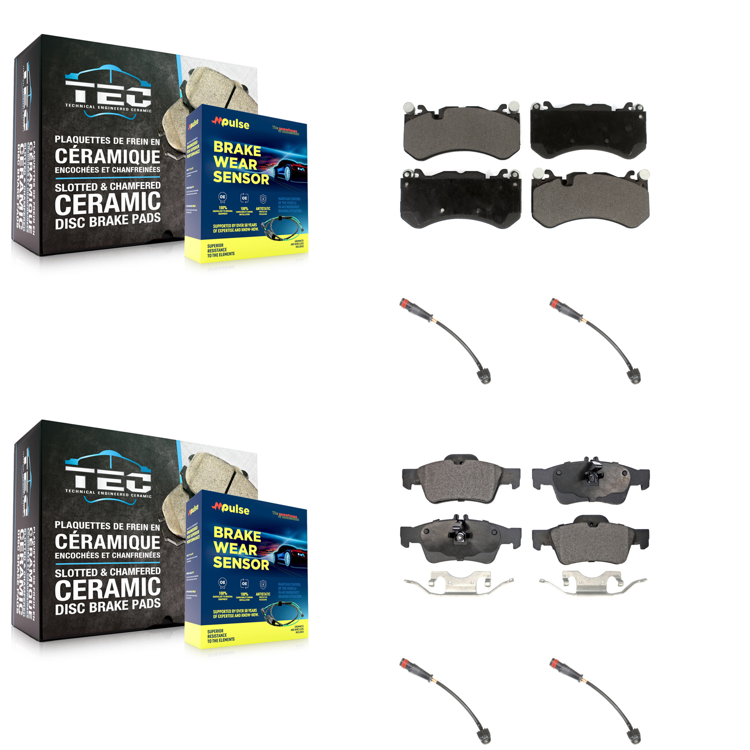 TEC - KTW-100552 - Front and Rear Disc Brake Pad Kits