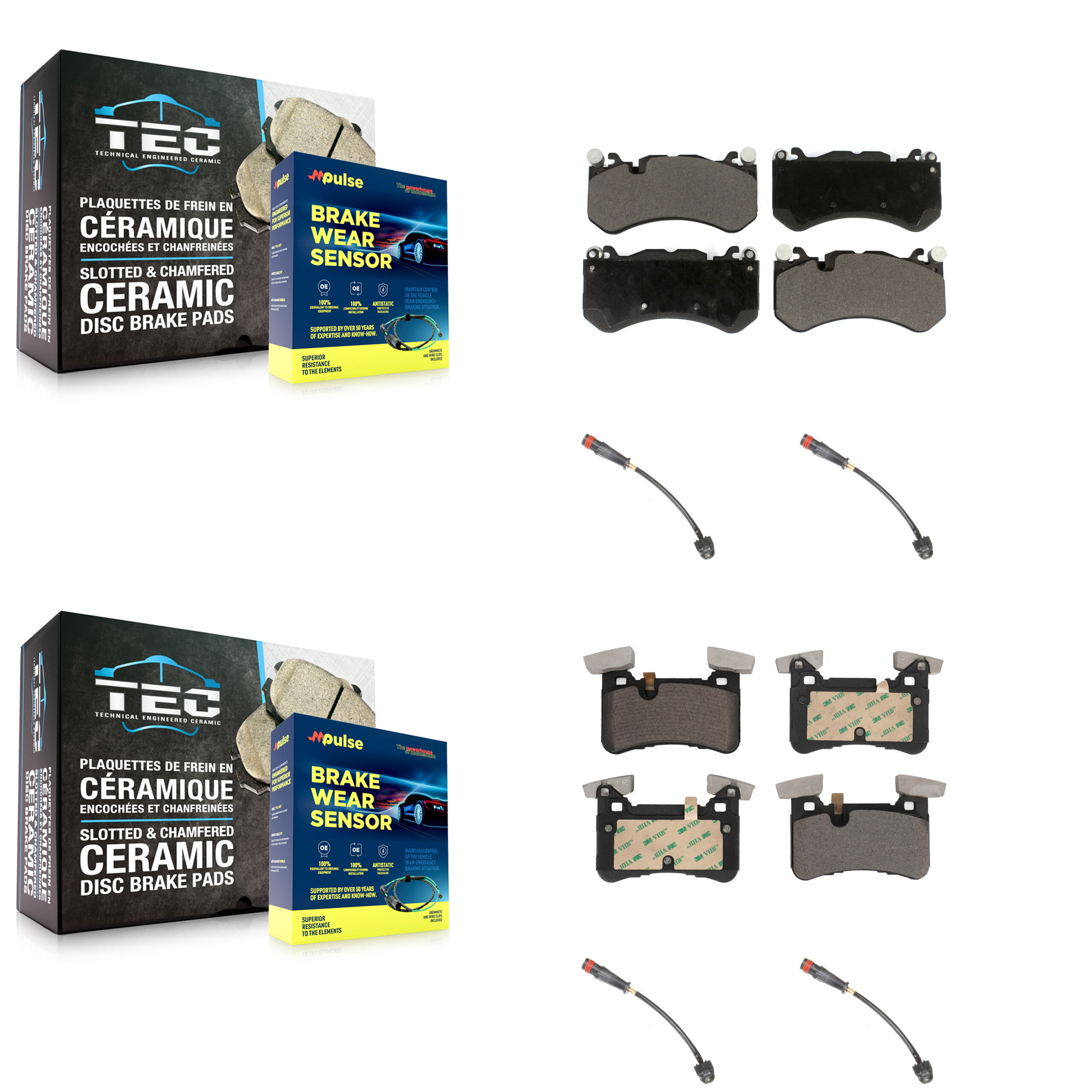 TEC - KTW-100553 - Front and Rear Disc Brake Pad Kits