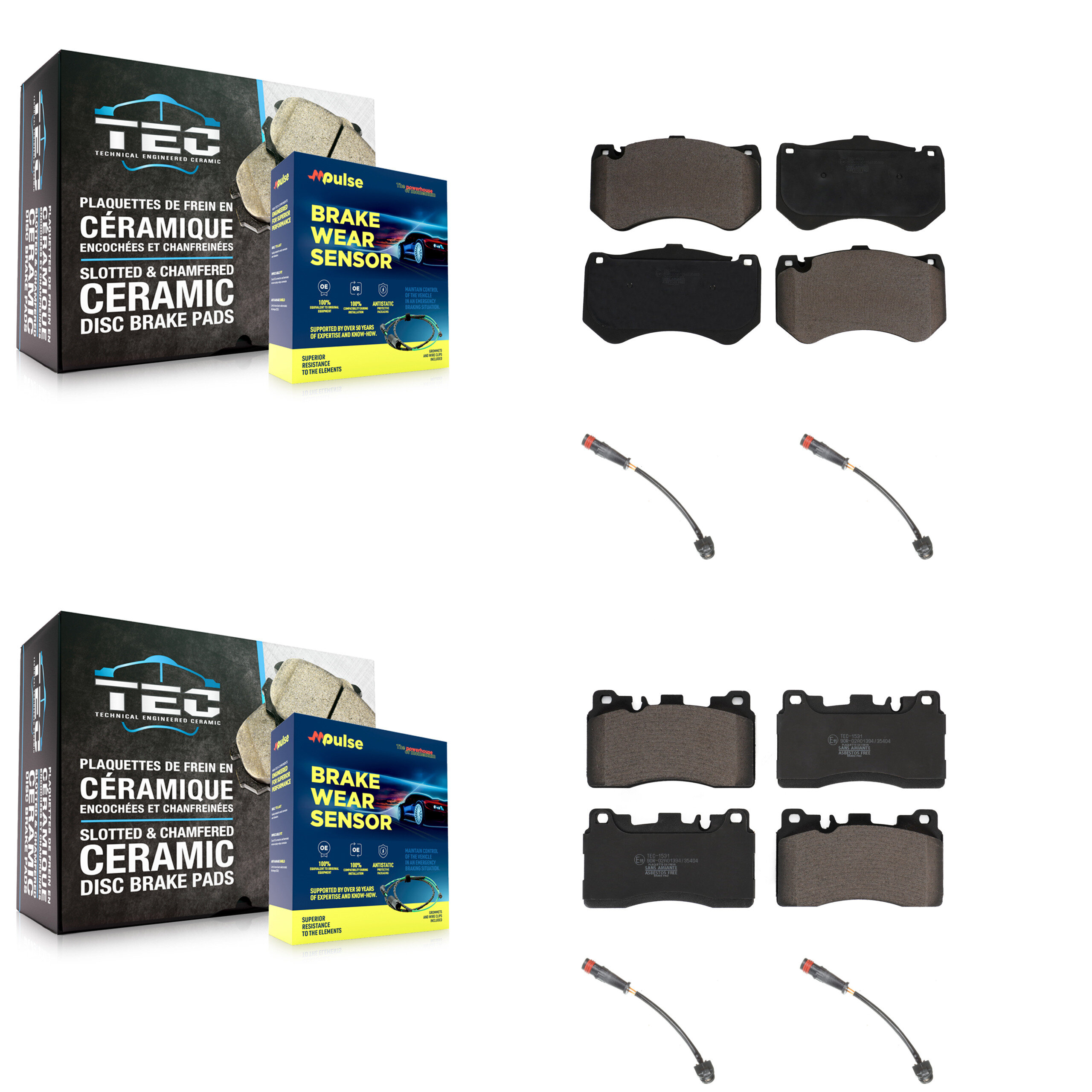 TEC - KTW-100557 - Front and Rear Disc Brake Pad Kits