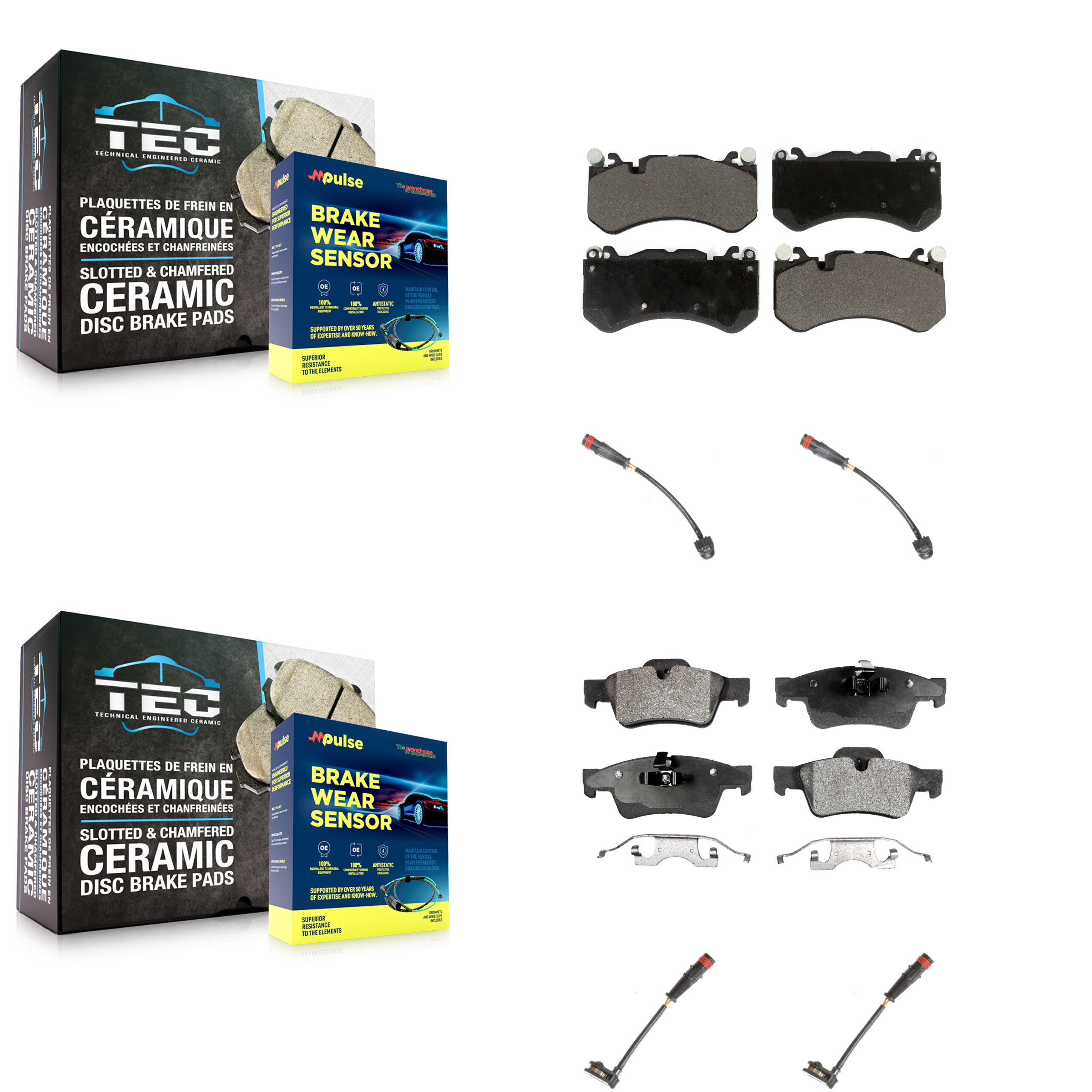 TEC - KTW-100559 - Front and Rear Disc Brake Pad Kits