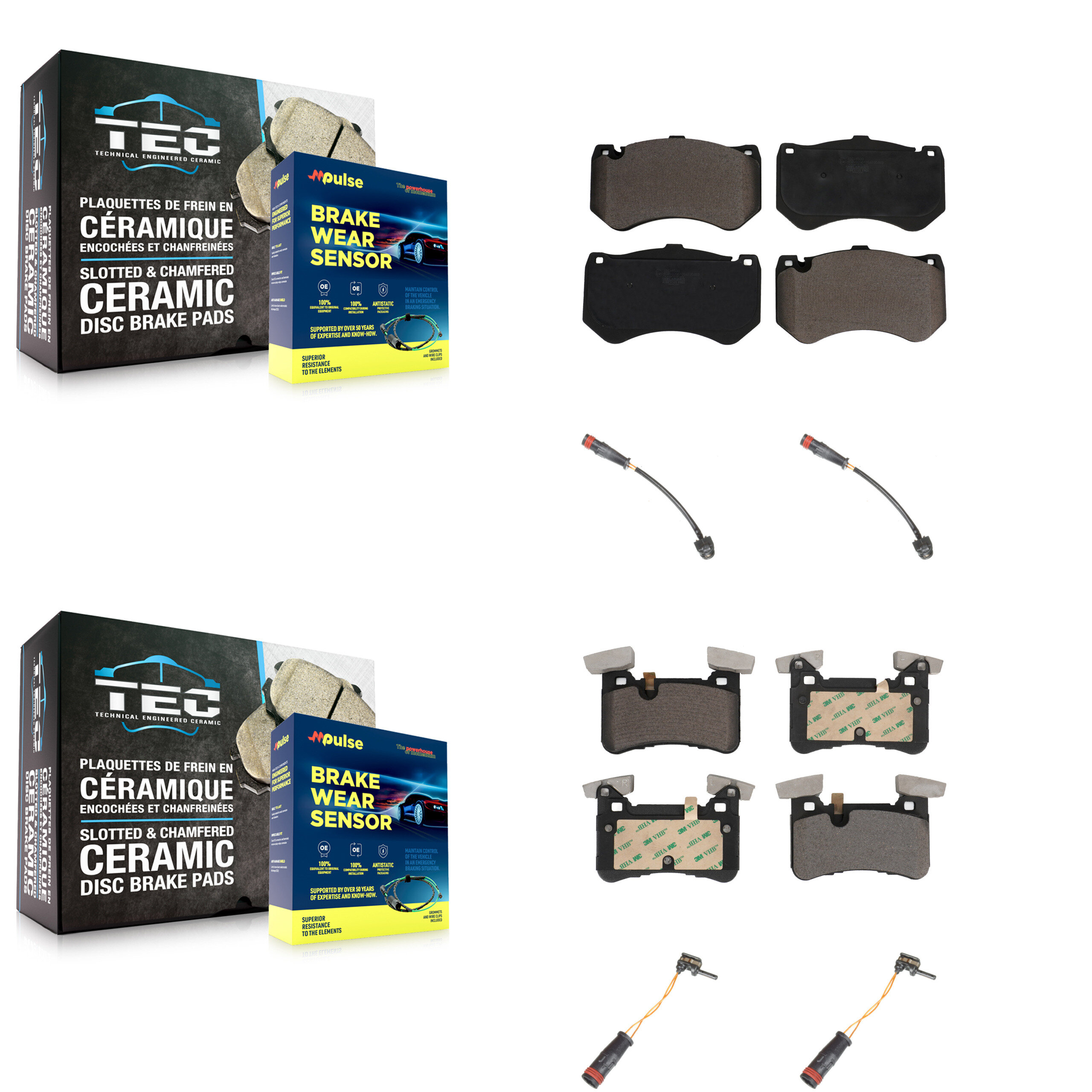 TEC - KTW-100562 - Front and Rear Disc Brake Pad Kits