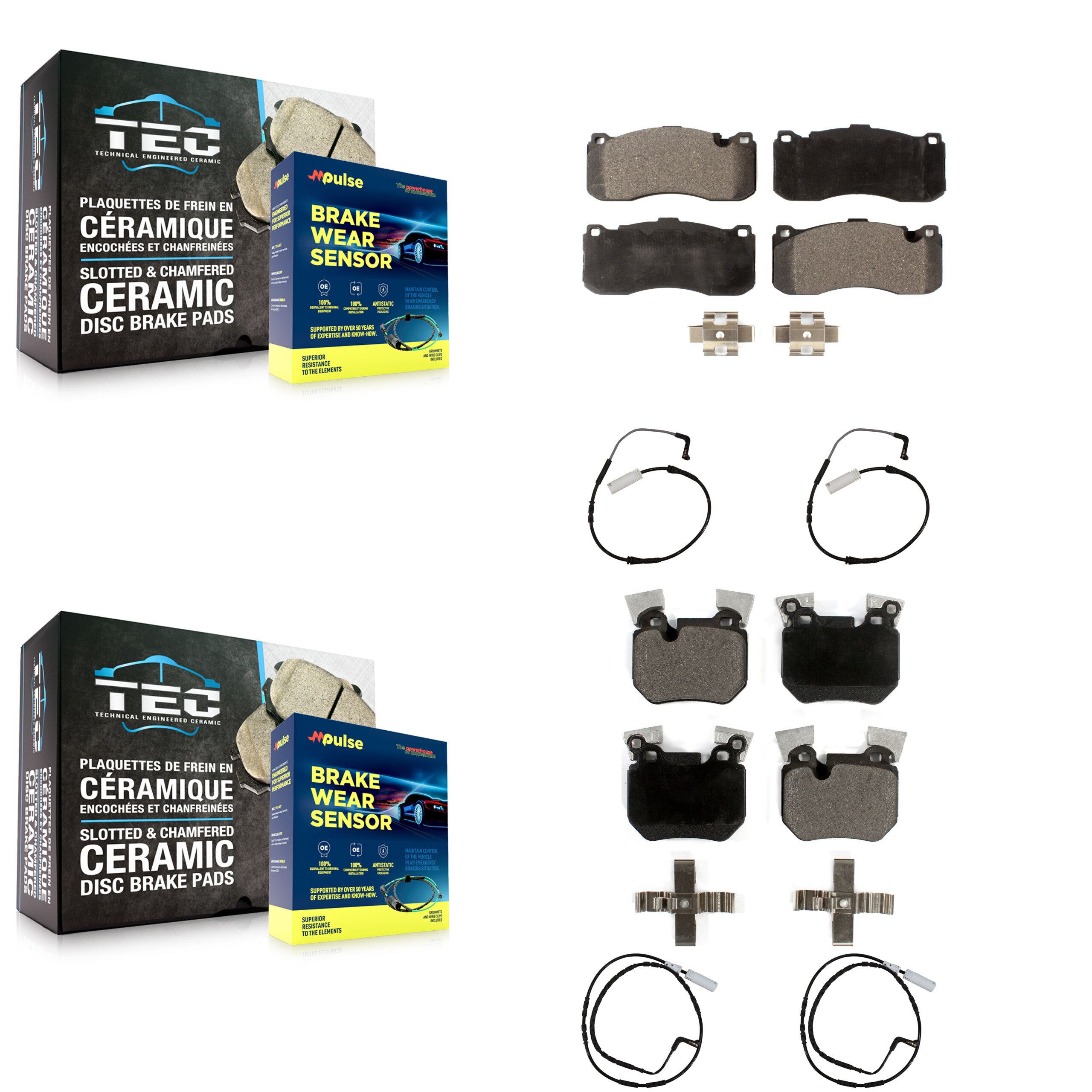 TEC - KTW-100573 - Front and Rear Disc Brake Pad Kits