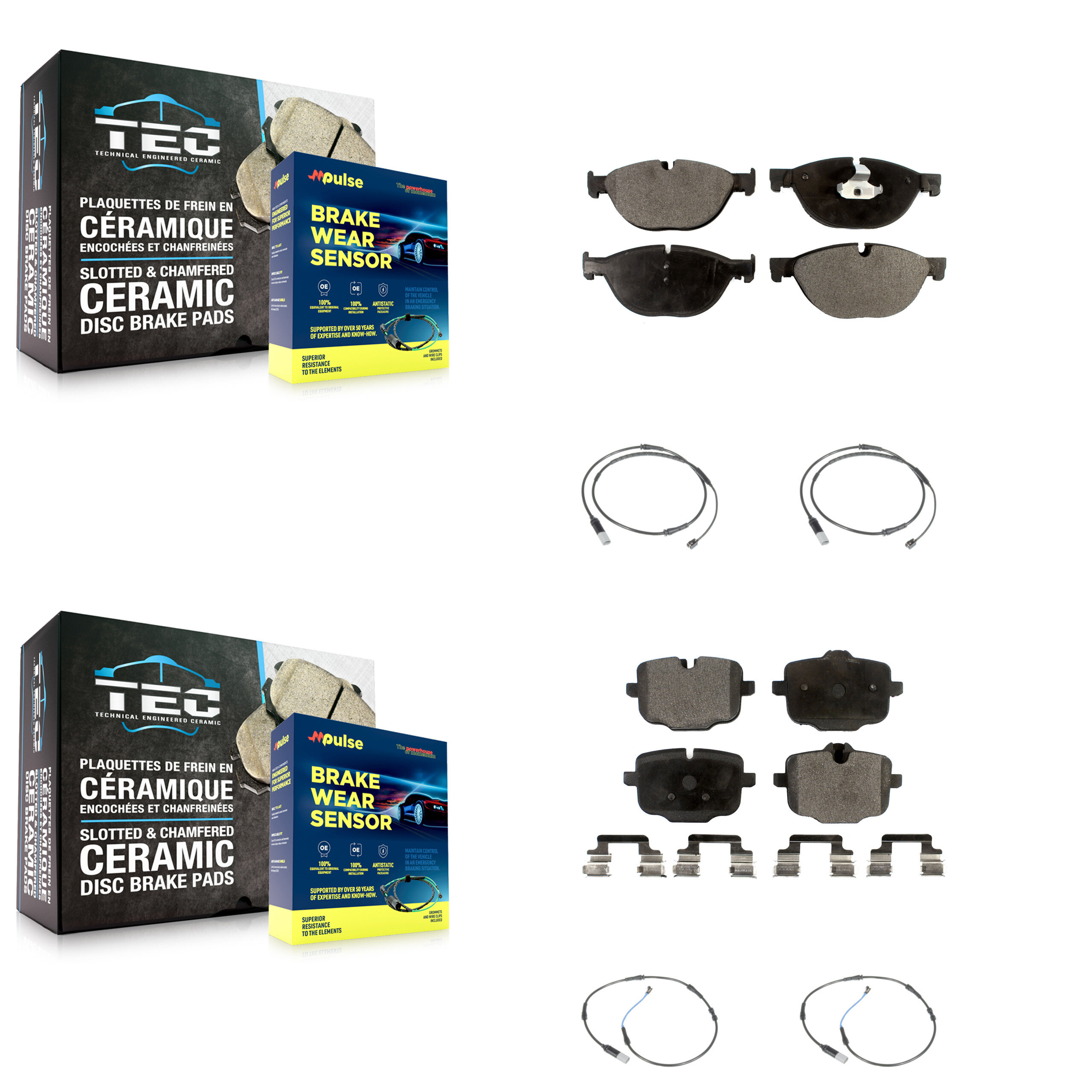 TEC - KTW-100635 - Front and Rear Disc Brake Pad Kits