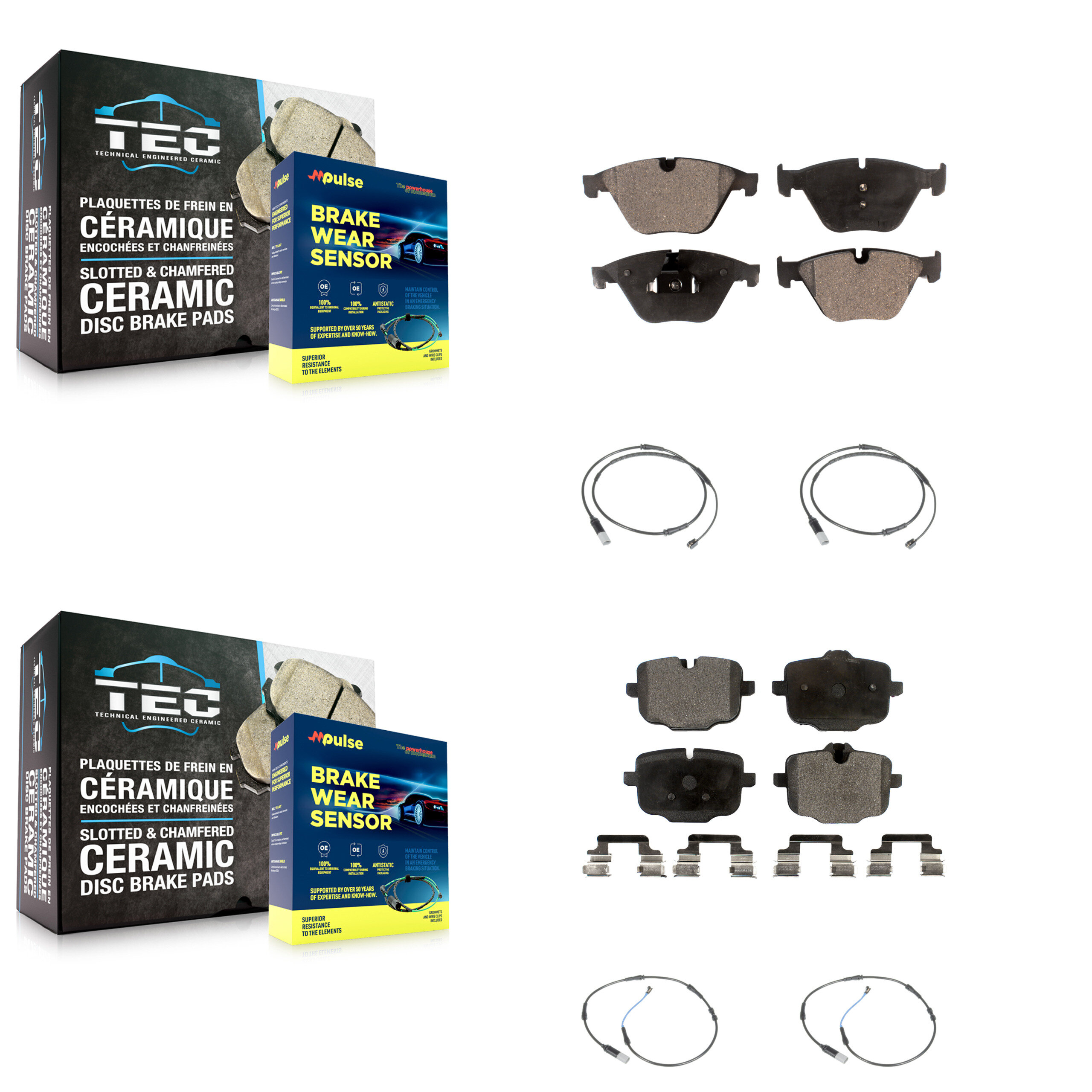 TEC - KTW-100637 - Front and Rear Disc Brake Pad Kits
