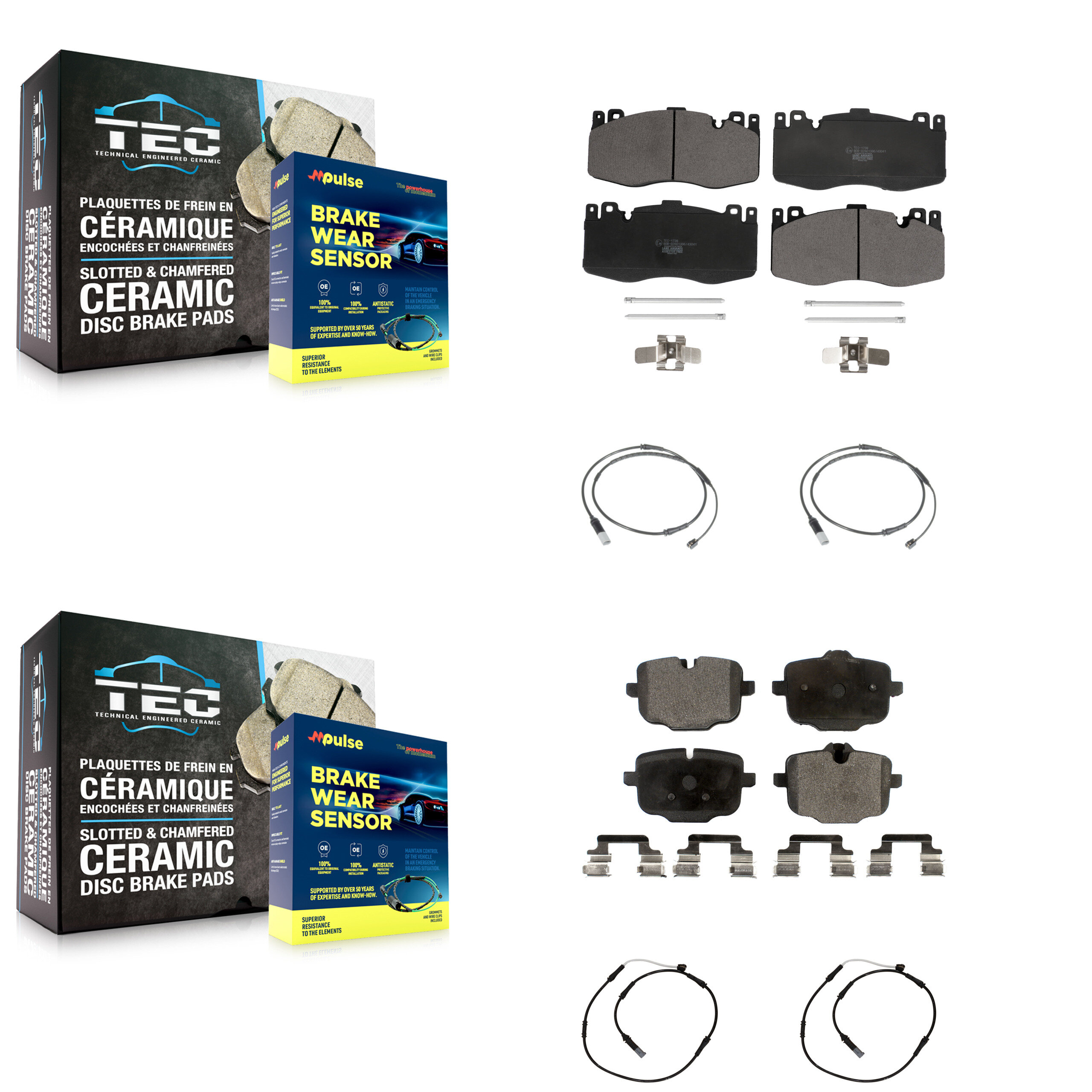 TEC - KTW-100641 - Front and Rear Disc Brake Pad Kits