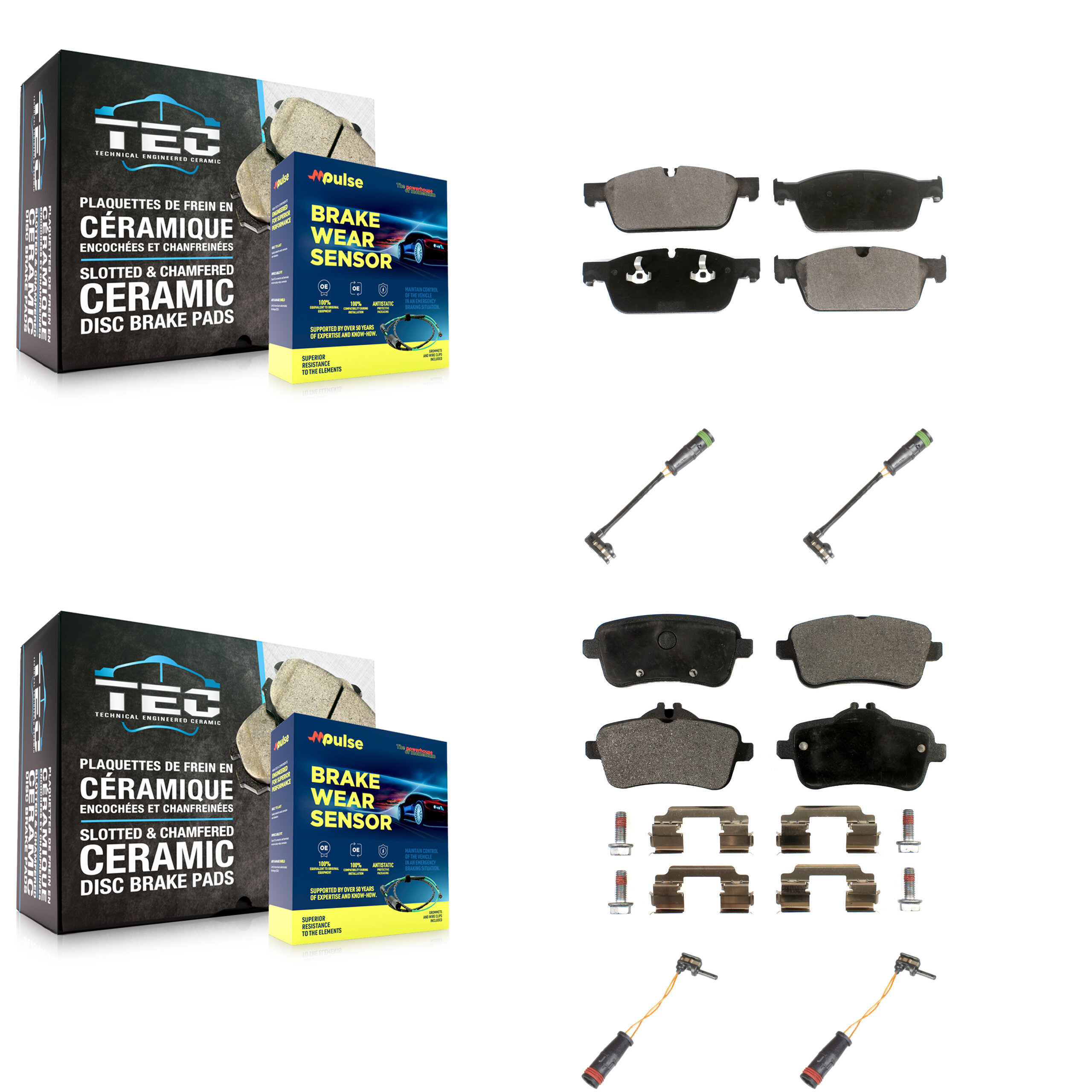 TEC - KTW-100670 - Front and Rear Disc Brake Pad Kits