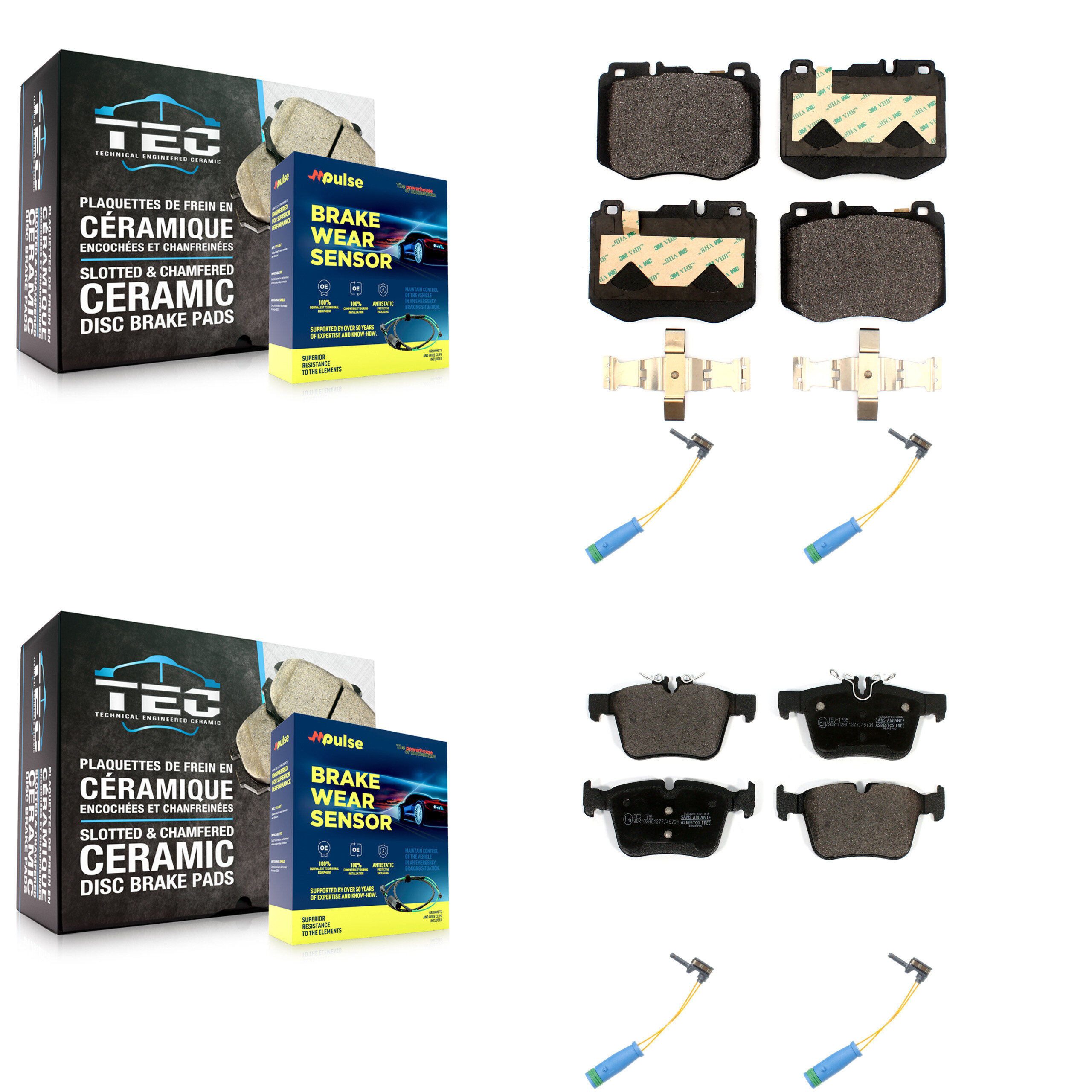 TEC - KTW-100674 - Front and Rear Disc Brake Pad Kits