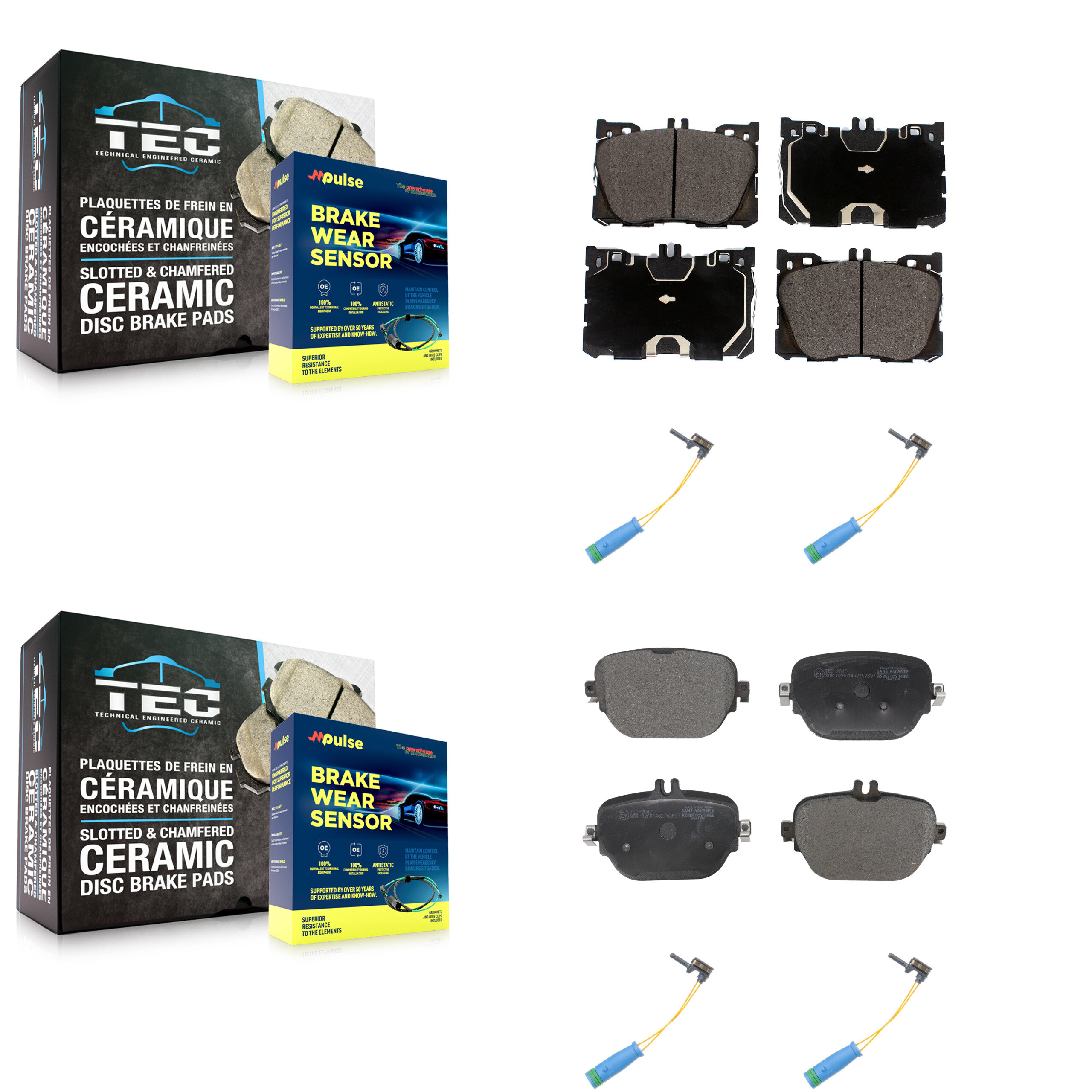 TEC - KTW-100679 - Front and Rear Disc Brake Pad Kits