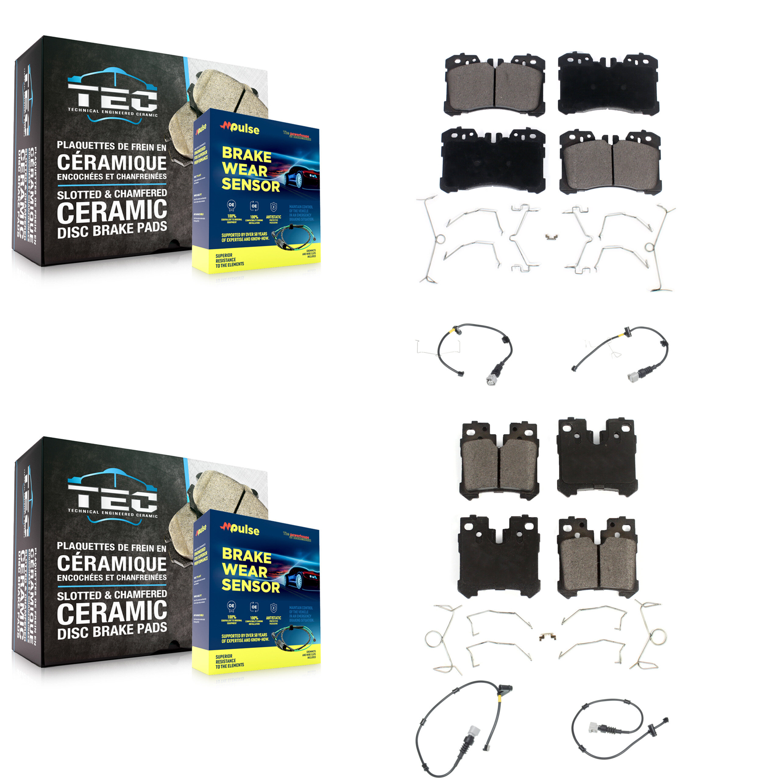 TEC - KTW-100711 - Front and Rear Disc Brake Pad Kits