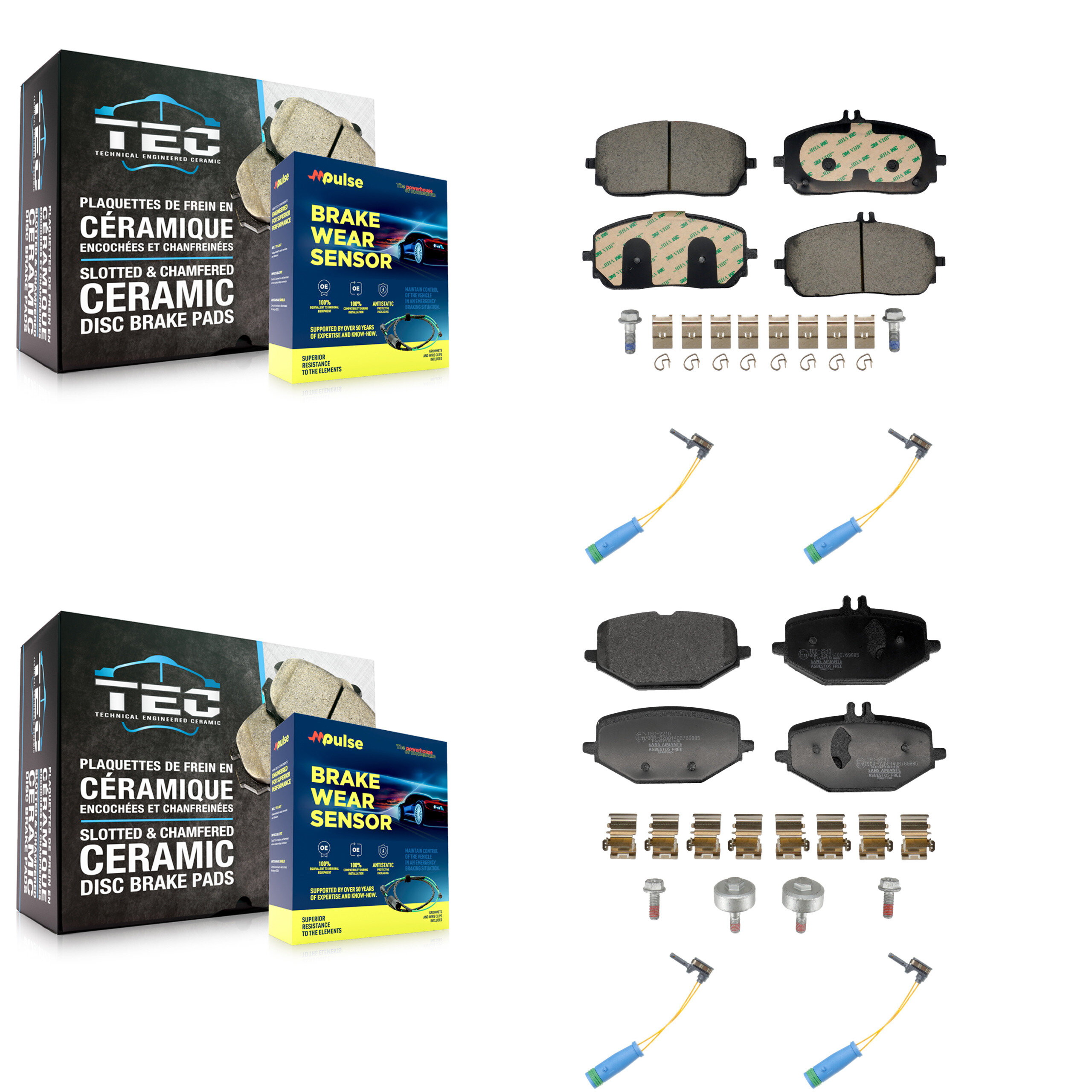 TEC - KTW-101636 - Front and Rear Disc Brake Pad Kits