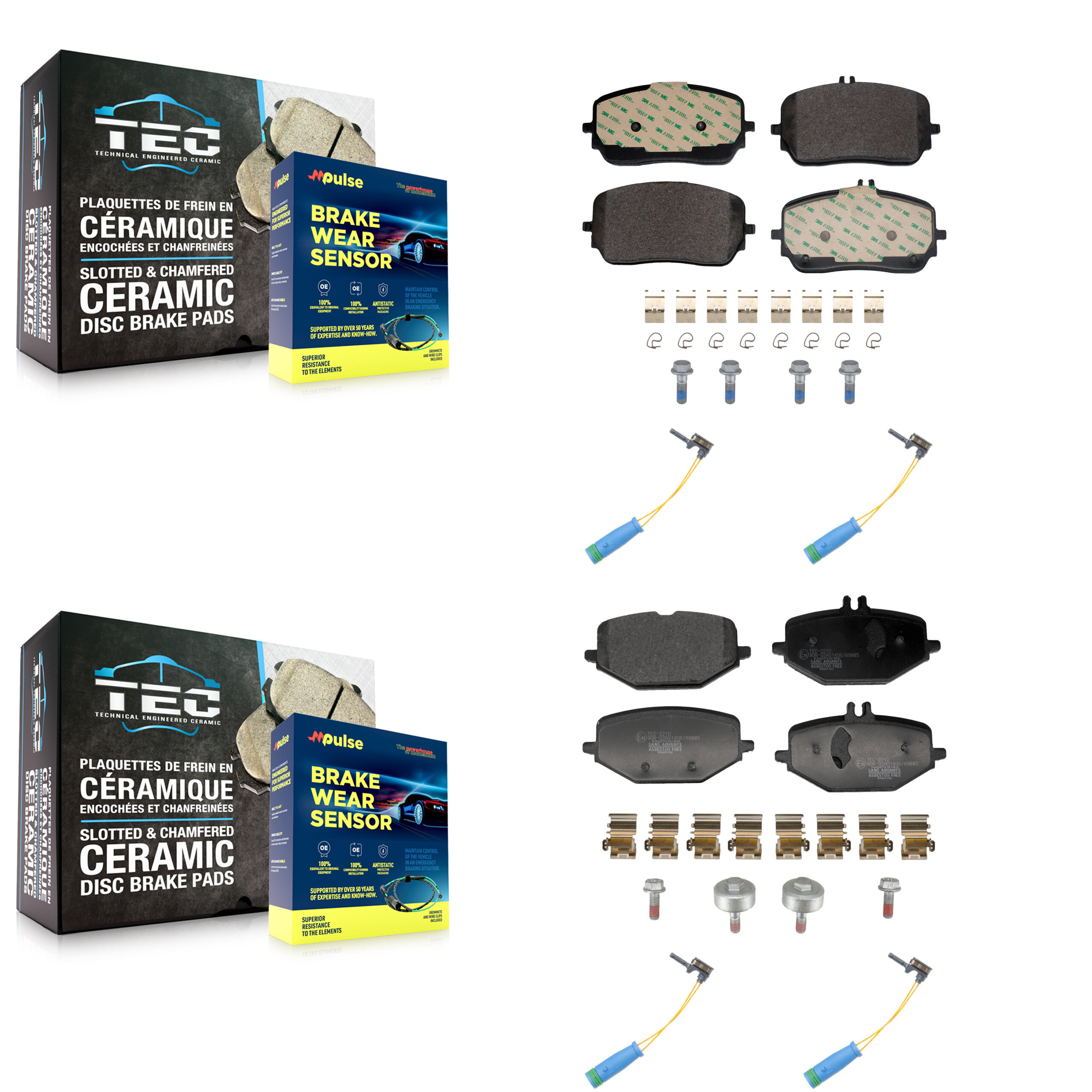 TEC - KTW-101637 - Front and Rear Disc Brake Pad Kits