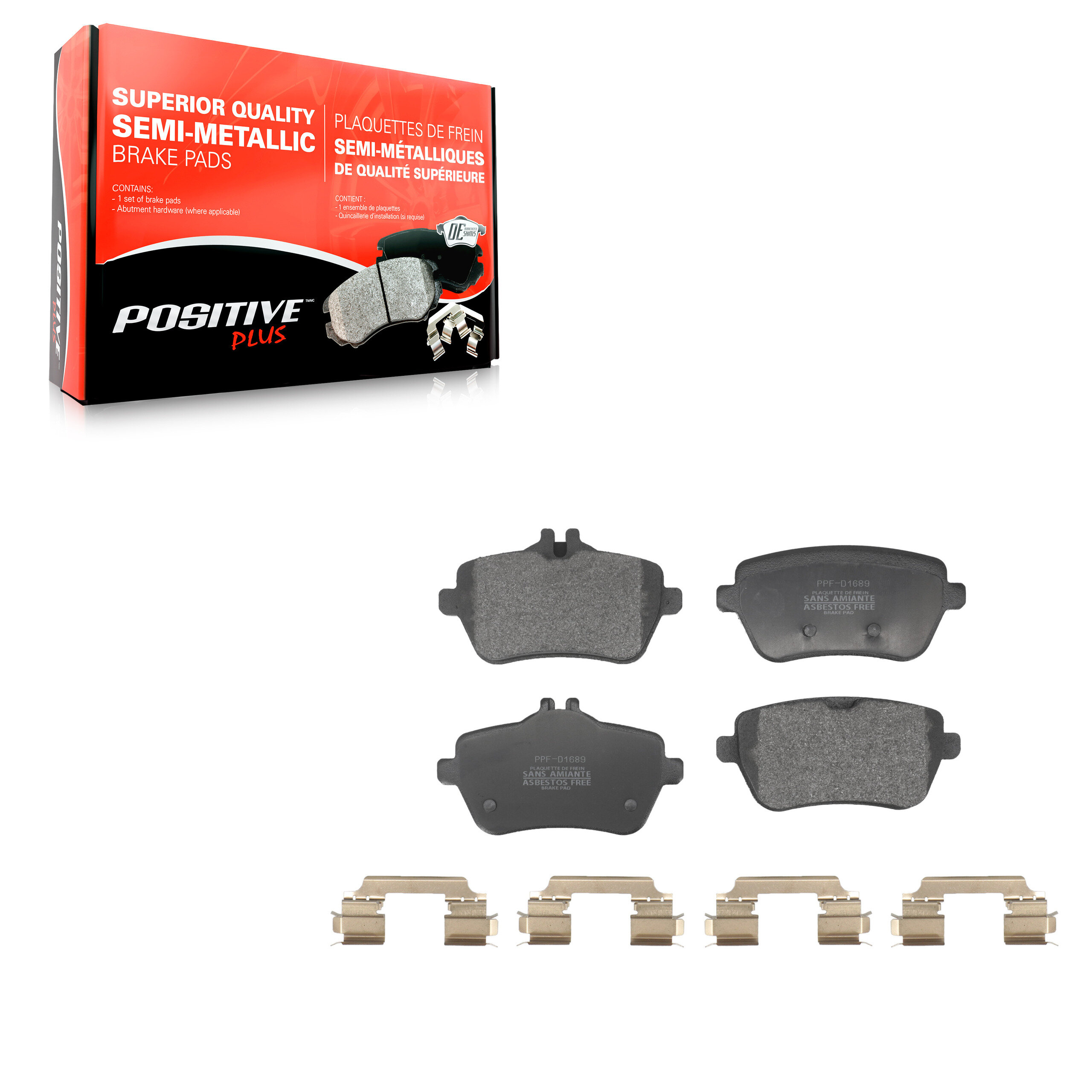 Positive Plus - PPF-D1689 - Rear Disc Brake Pad